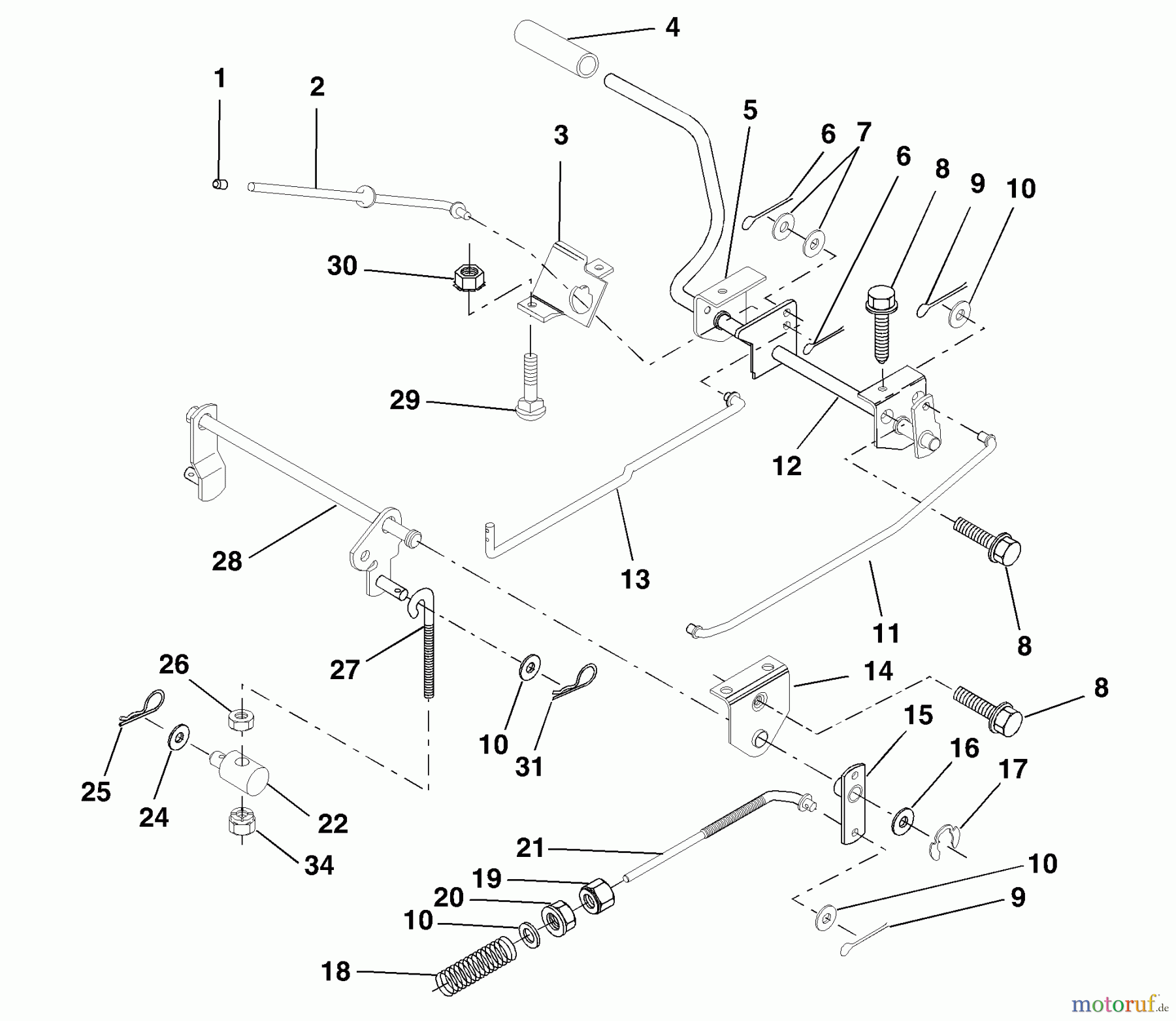 Husqvarna Rasen und Garten Traktoren LT 125 (954170001) (HE12536C) - Husqvarna Lawn Tractor (1998-10 & After) Brake / Rear Mower Lift Assembly