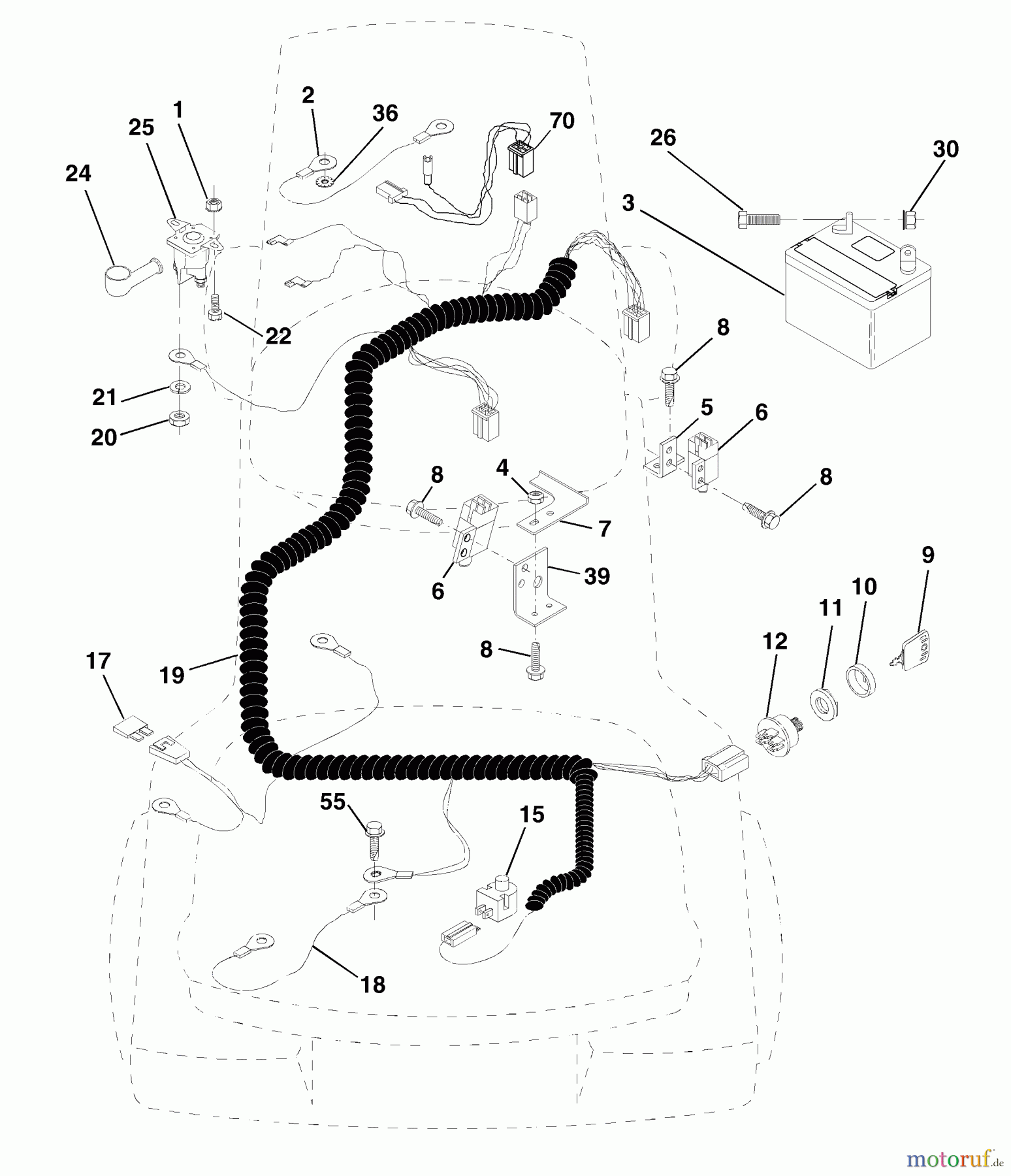 Husqvarna Rasen und Garten Traktoren LT 125 (954170001) (HE12536C) - Husqvarna Lawn Tractor (1998-10 & After) Electrical