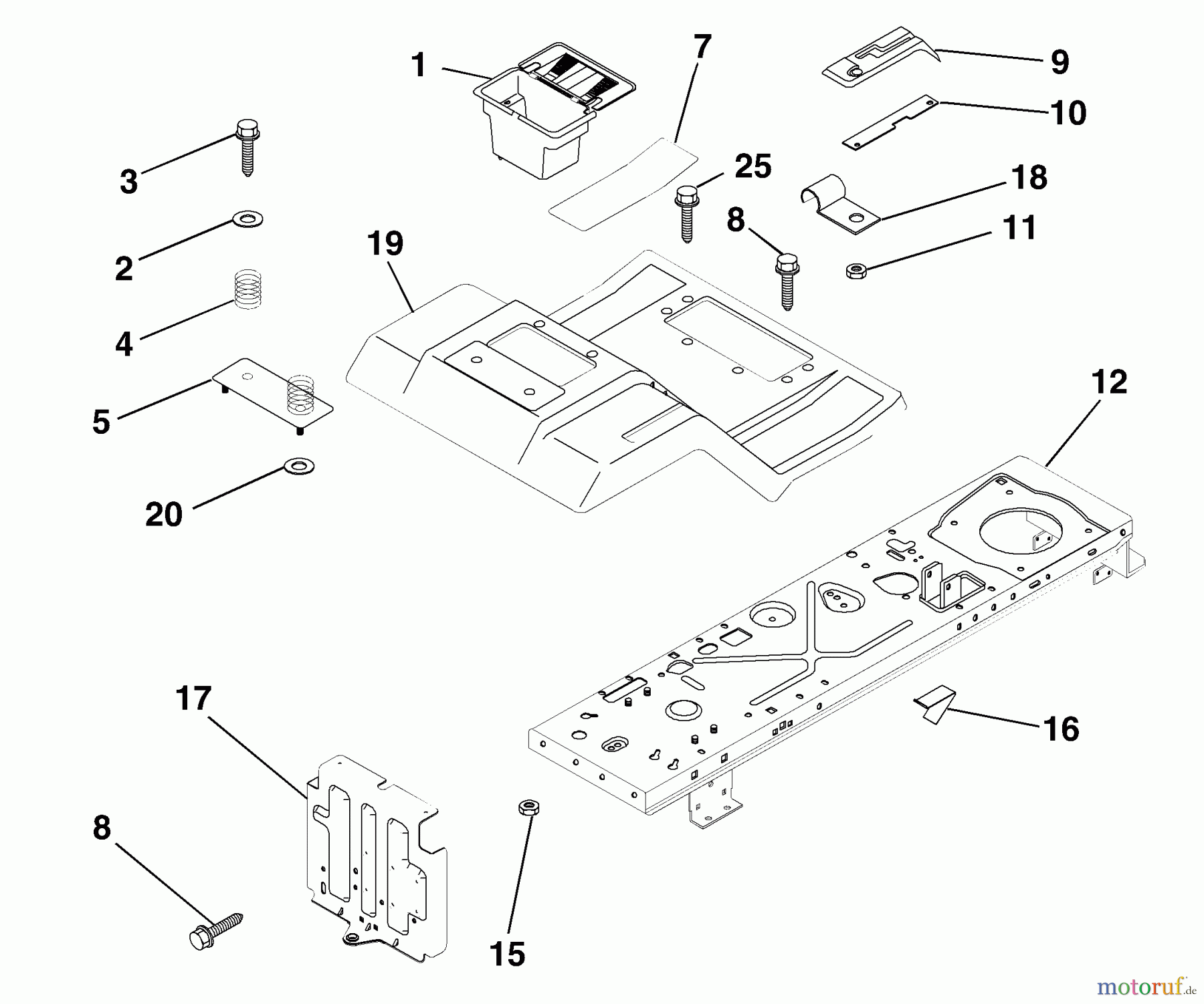  Husqvarna Rasen und Garten Traktoren LT 125 (954170001) (HE12536C) - Husqvarna Lawn Tractor (1998-10 & After) Fender / Chassis