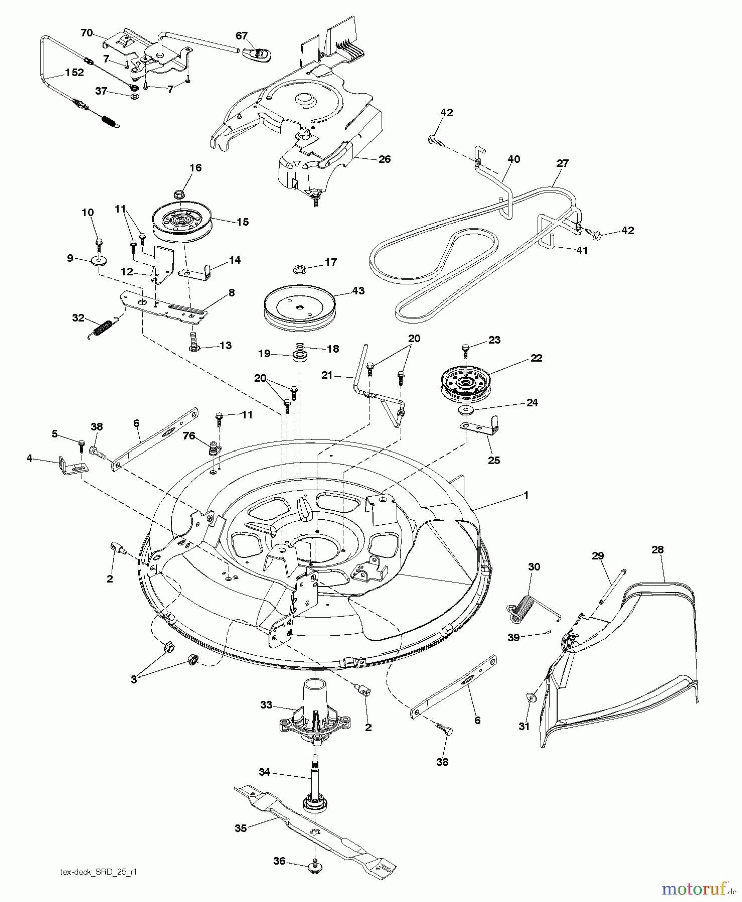  Husqvarna Rasen und Garten Traktoren LT 126 (96041019803) - Husqvarna Lawn Tractor (2012-06 & After) MOWER DECK / CUTTING DECK