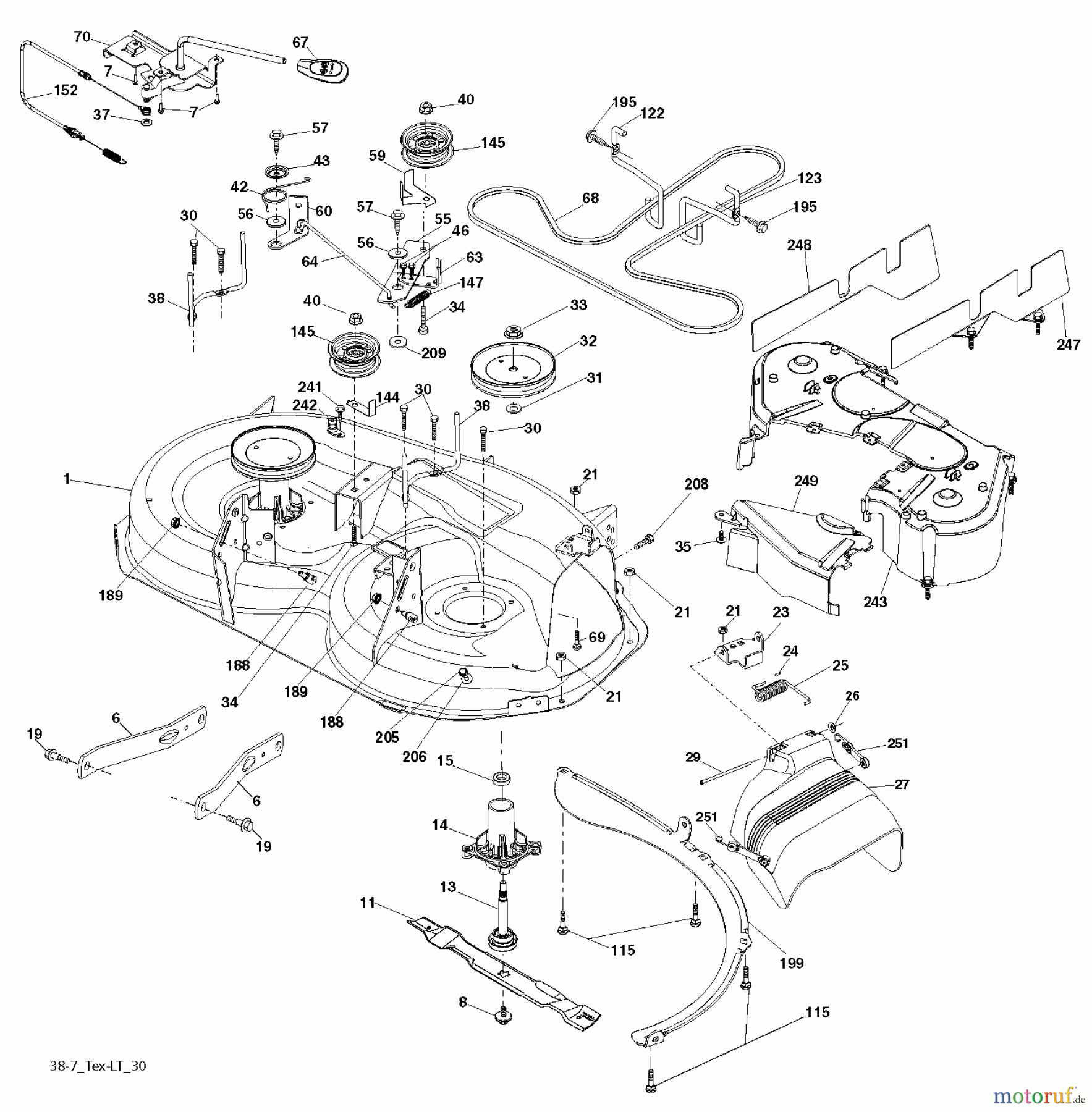  Husqvarna Rasen und Garten Traktoren LT 154 (96041024101) - Husqvarna Lawn Tractor (2012-07 & After) MOWER DECK / CUTTING DECK