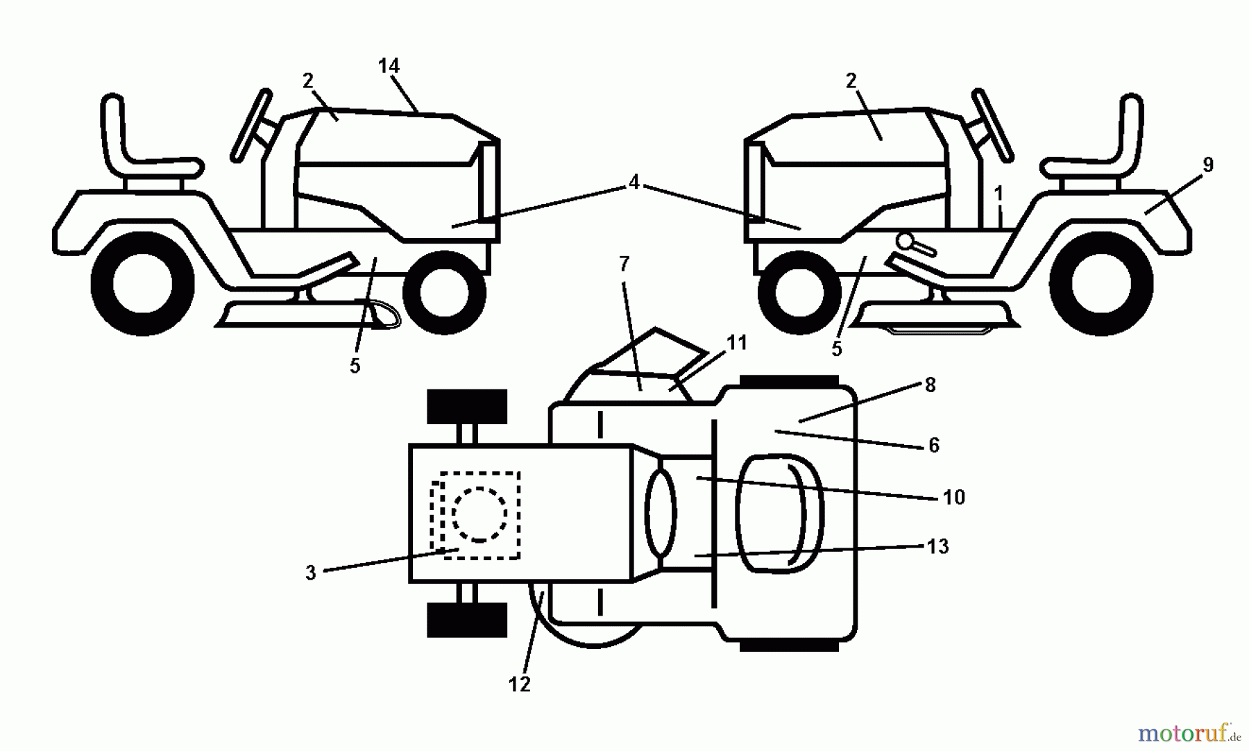  Husqvarna Rasen und Garten Traktoren LT 1597 (96041005009) - Husqvarna Lawn Tractor (2011-04 & After) DECALS