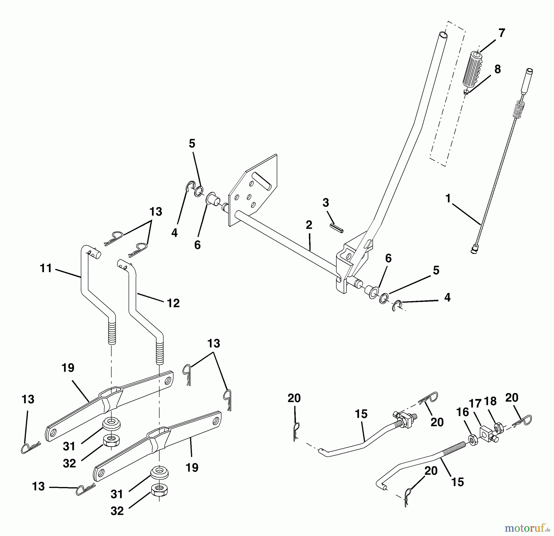 Husqvarna Rasen und Garten Traktoren LT 18542 B (954571748) - Husqvarna Lawn Tractor (2004-02 & After) Mower Lift