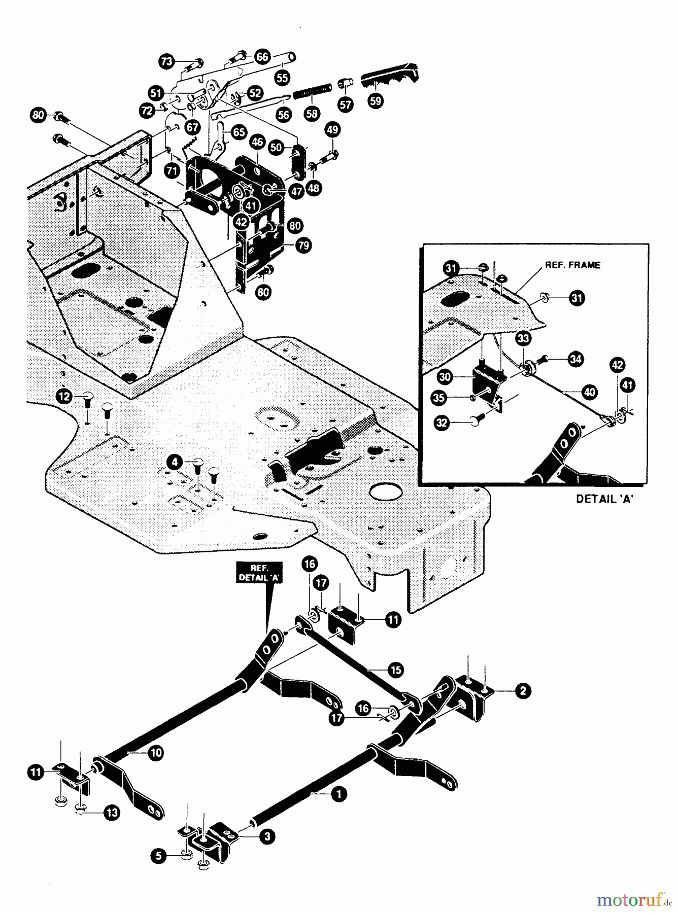 Husqvarna Rasen und Garten Traktoren LT 4140H (E4014-040) - Husqvarna Lawn Tractor (1994-01 & After) Deck Lift
