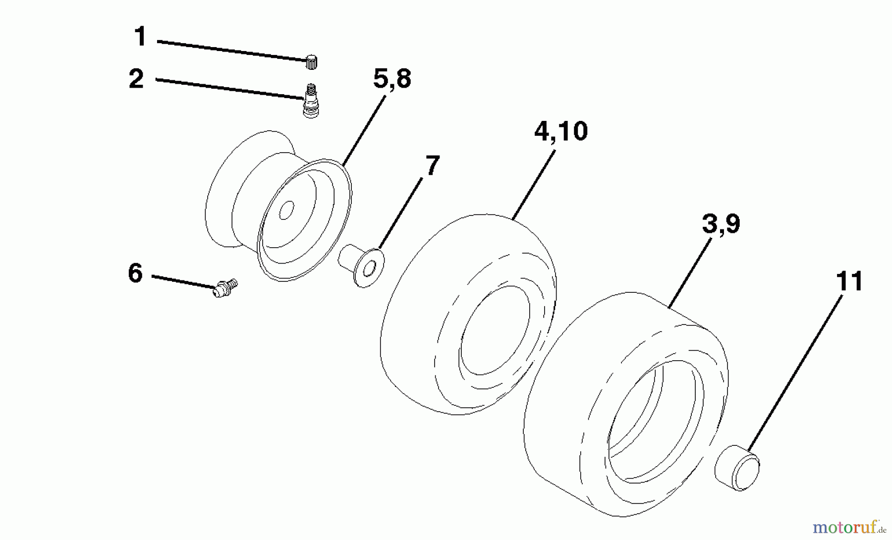  Husqvarna Rasen und Garten Traktoren LTH 120 (954140013A) - Husqvarna Lawn Tractor (1997-12 & After) Wheels & Tires