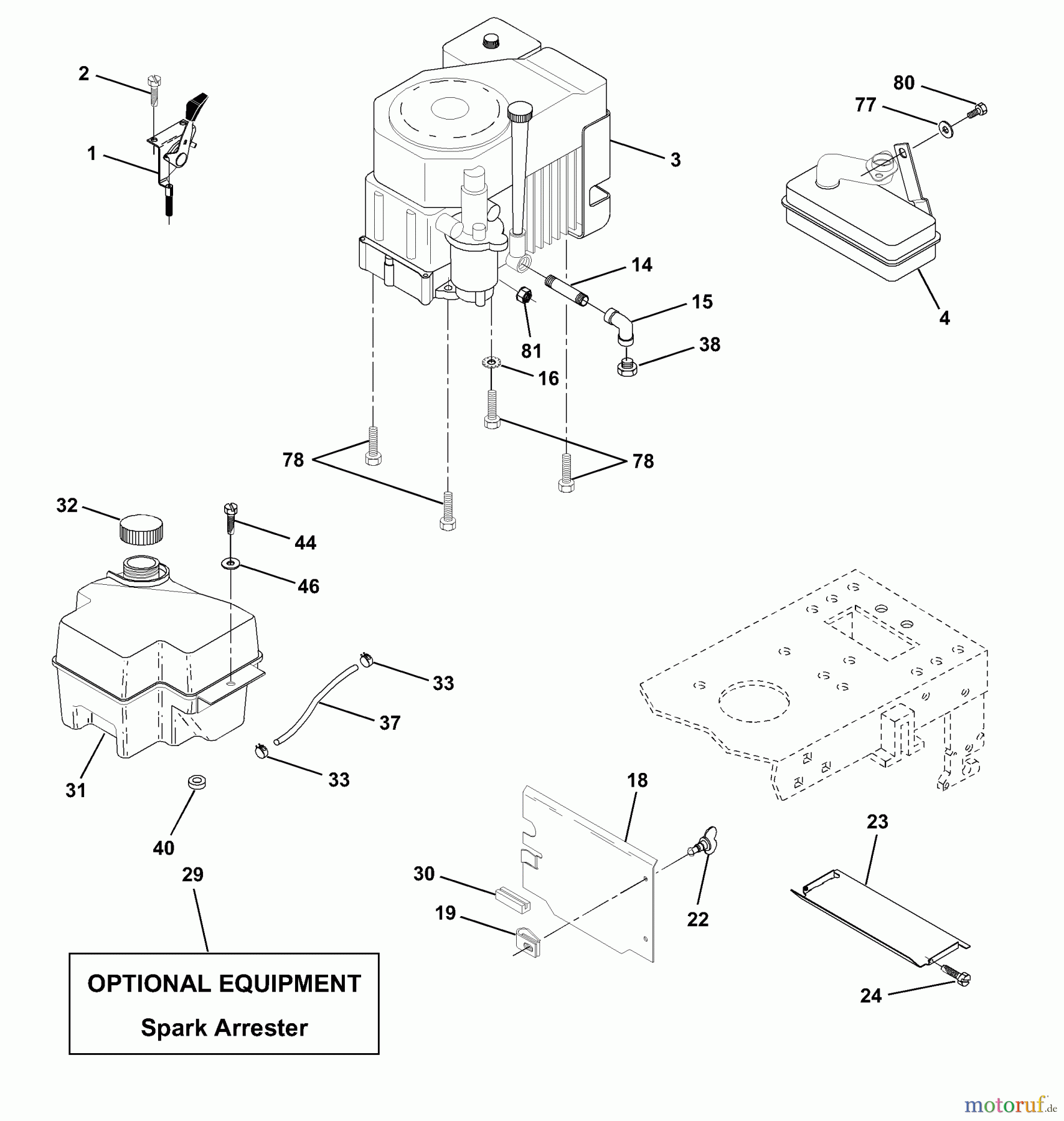  Husqvarna Rasen und Garten Traktoren LTH 130 (954830061A) - Husqvarna Lawn Tractor (1996-01 & After) Engine