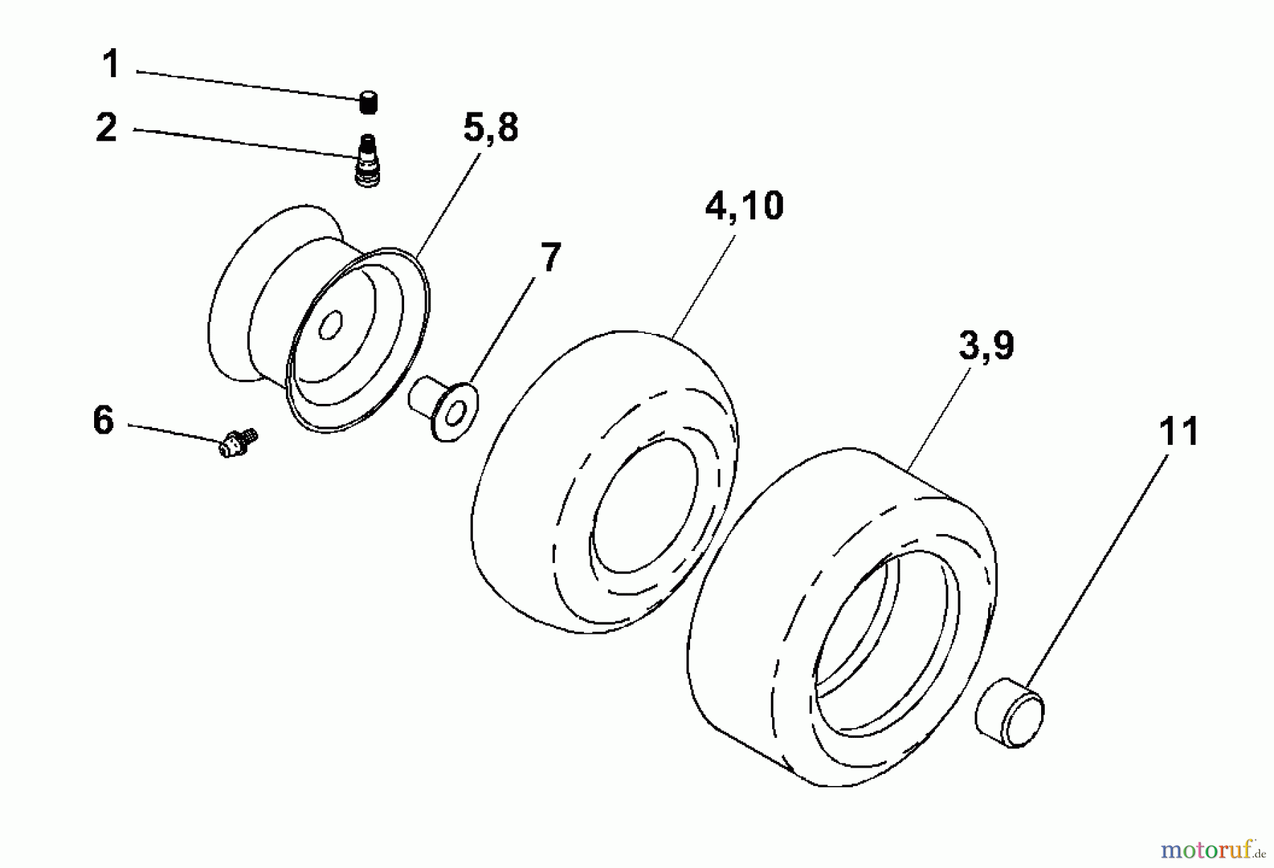  Husqvarna Rasen und Garten Traktoren LTH 130 (954830061A) - Husqvarna Lawn Tractor (1996-01 & After) Wheels & Tires