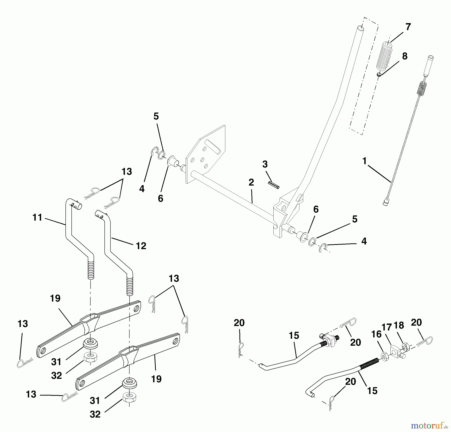  Husqvarna Rasen und Garten Traktoren LTH 1342C (954567031) - Husqvarna Lawn Tractor (2001-11 & After) Mower Lift