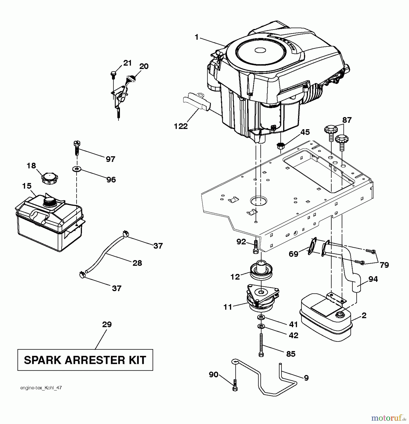 Husqvarna Rasen und Garten Traktoren LTH 154 (96041024200) - Husqvarna Lawn Tractor (2012-01 & After) ENGINE
