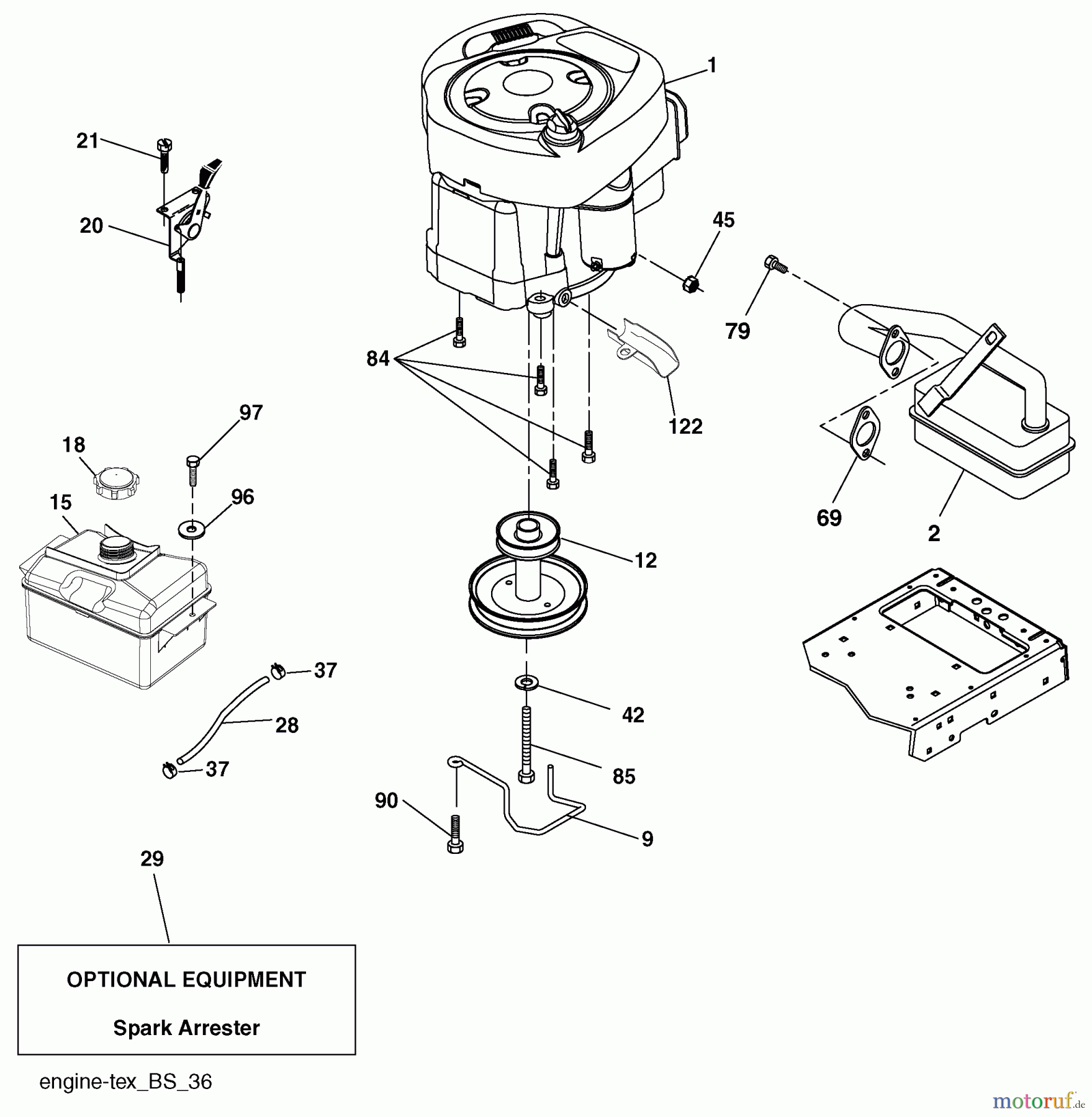 Husqvarna Rasen und Garten Traktoren LTH 18538 (917.289600) - Husqvarna Lawn Tractor (SEARS) (2010-05 & After) (Sears Craftsman) Engine
