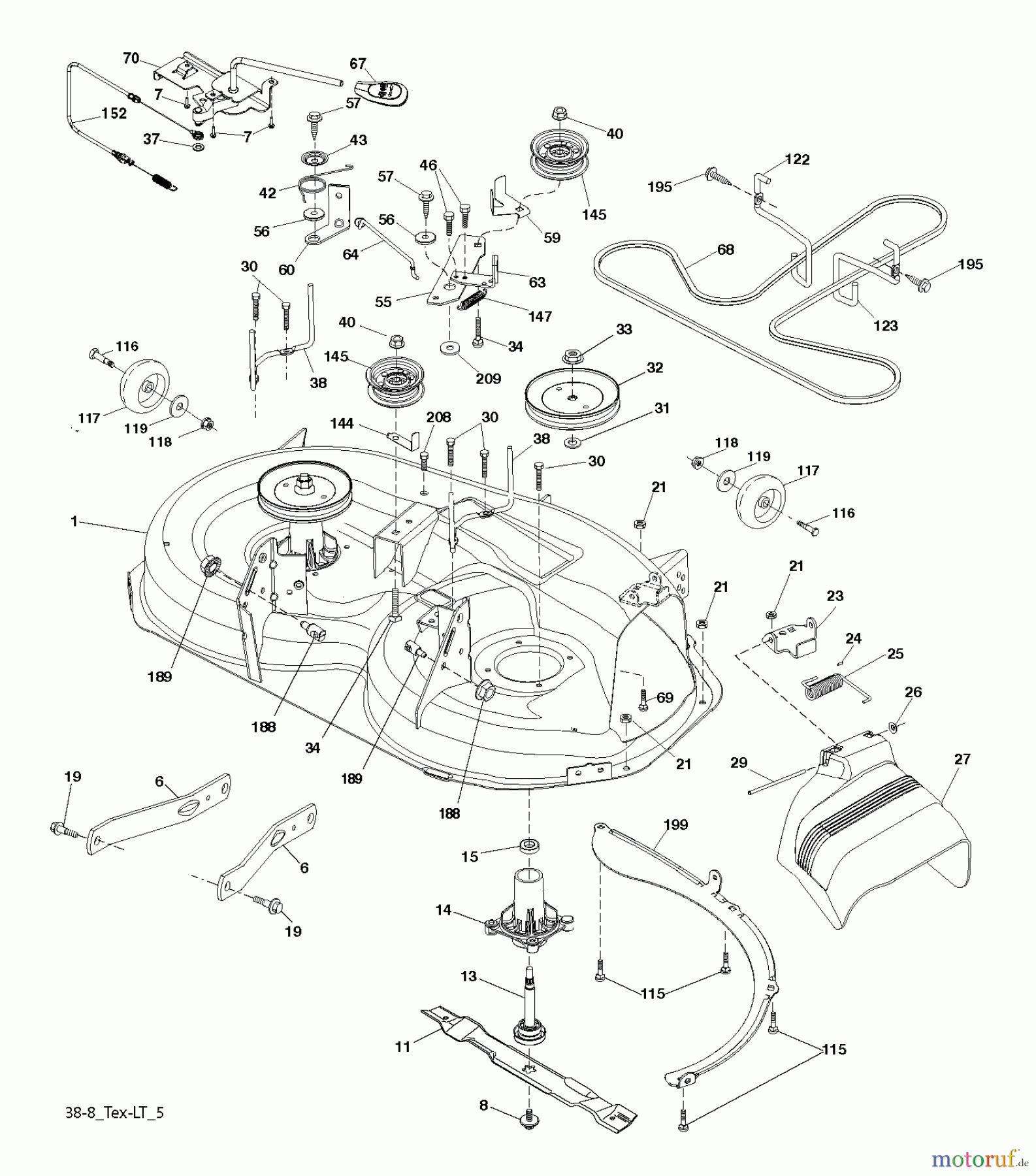  Husqvarna Rasen und Garten Traktoren LTH 18538 (96043013103) - Husqvarna Lawn Tractor (2011-08 & After) MOWER DECK / CUTTING DECK