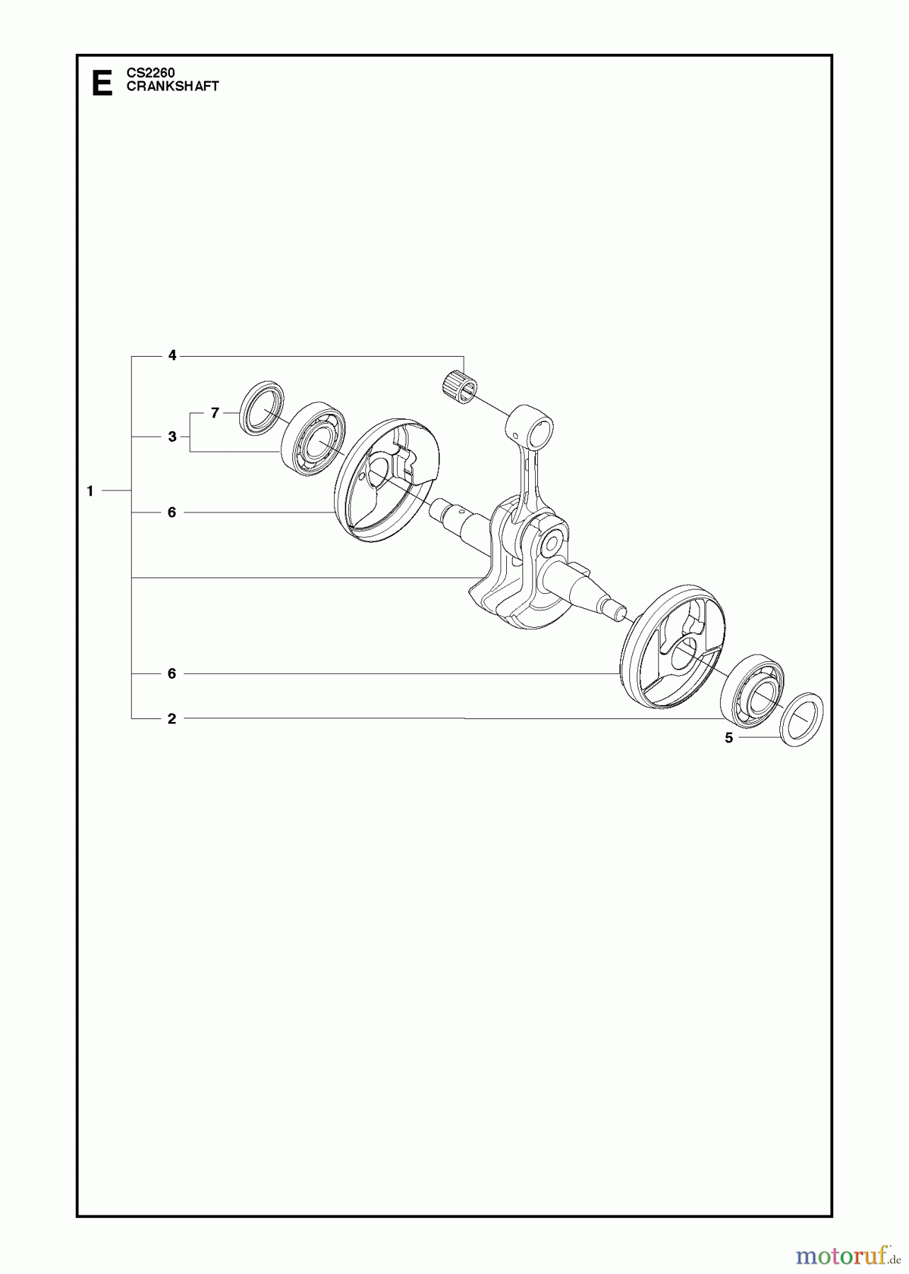  Jonsered Motorsägen CS2260 - Jonsered Chainsaw (2012-05) CRANKSHAFT