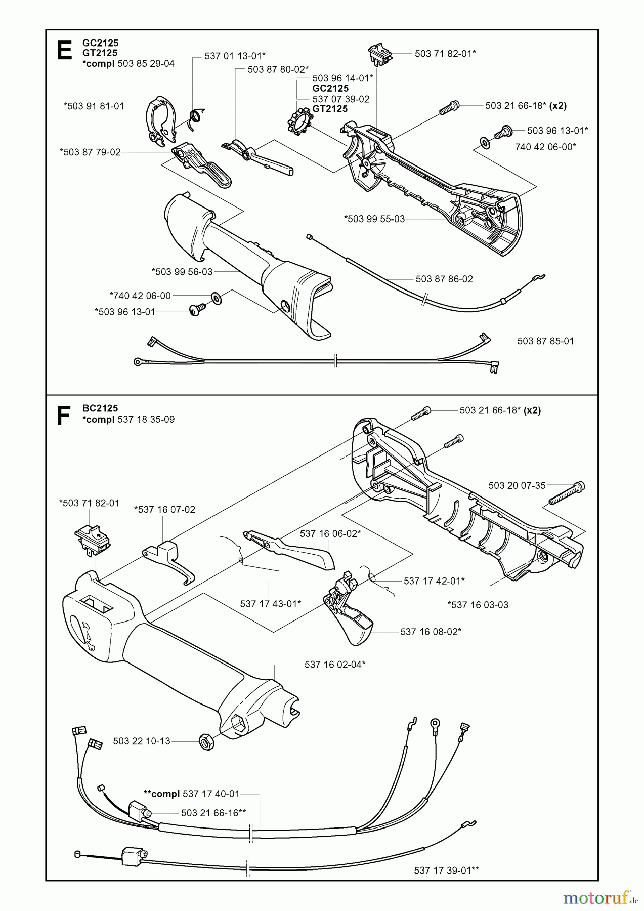  Jonsered Motorsensen, Trimmer GC2125 - Jonsered String/Brush Trimmer (2004-01) THROTTLE CONTROLS #1