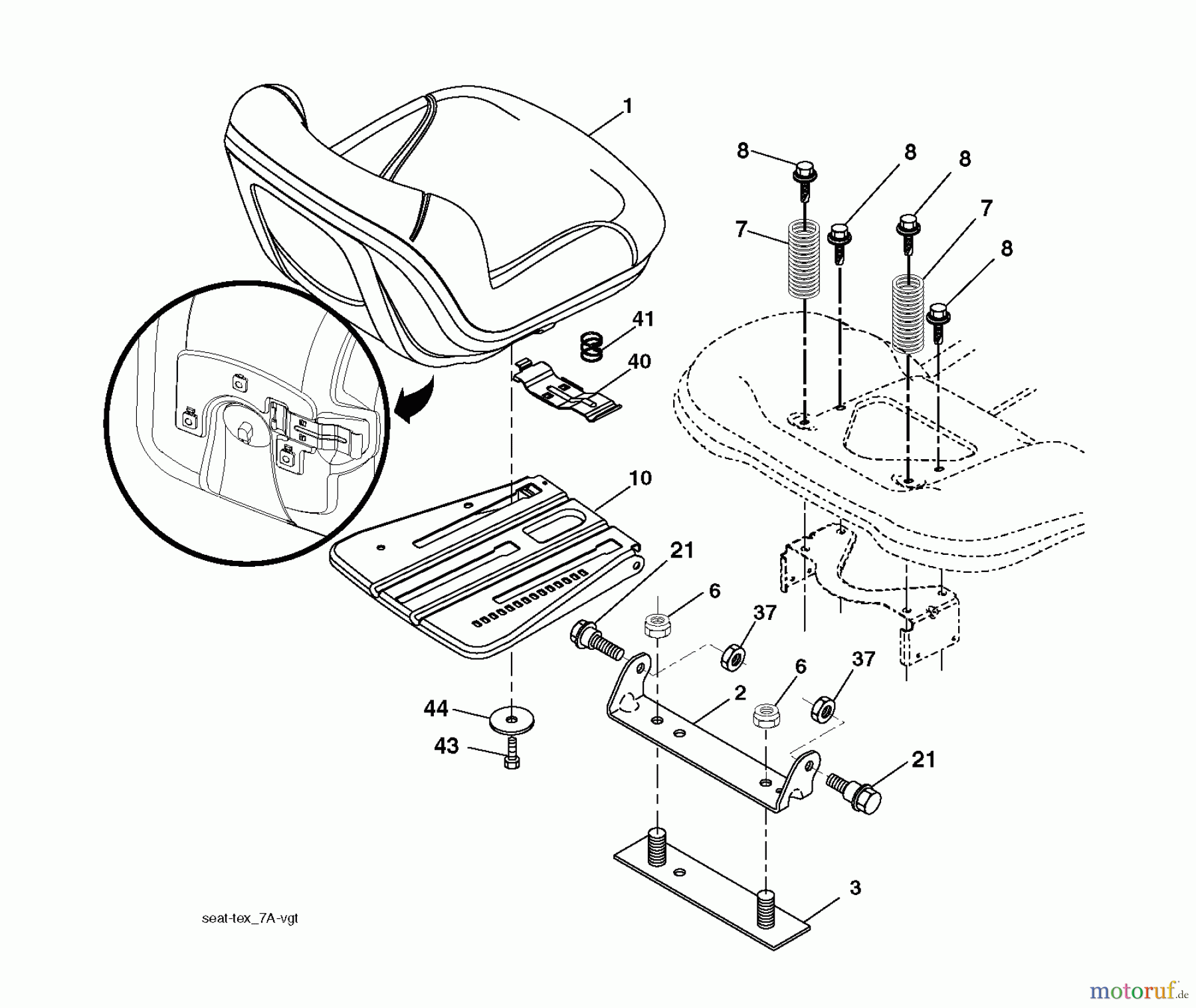  Jonsered Rasen  und Garten Traktoren LT2216 (96041010204) - Jonsered Lawn & Garden Tractor (2011-02) SEAT