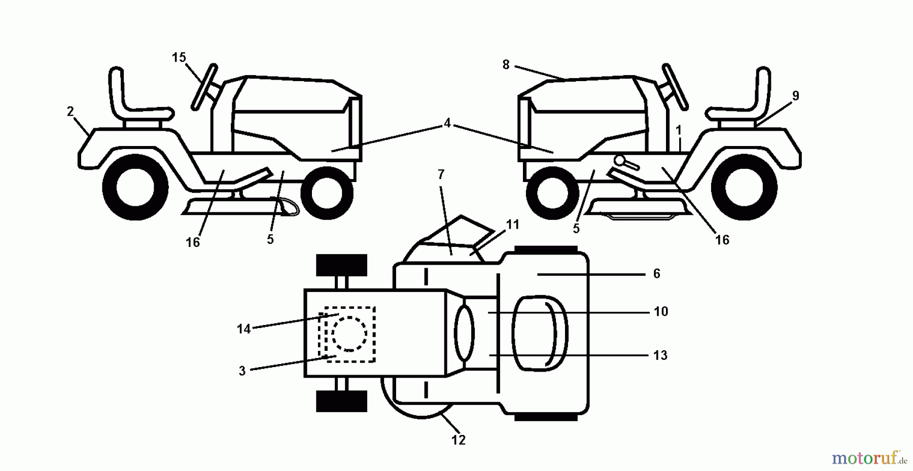 Jonsered Rasen und Garten Traktoren LT2216 (96041010206) - Jonsered Lawn & Garden Tractor (2012-08) DECALS