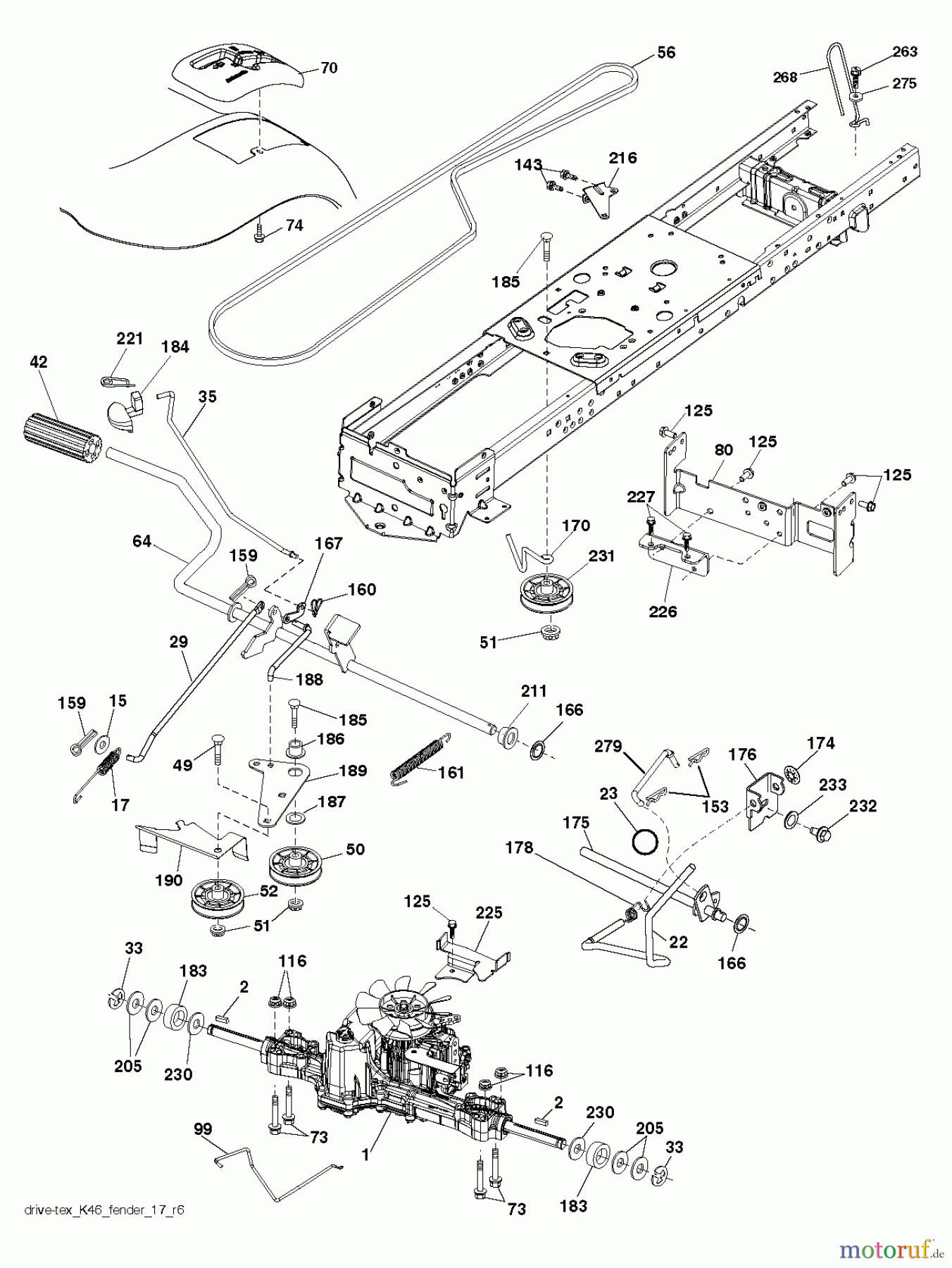  Jonsered Rasen  und Garten Traktoren LT2217 A (96041010406) - Jonsered Lawn & Garden Tractor (2012-08) DRIVE