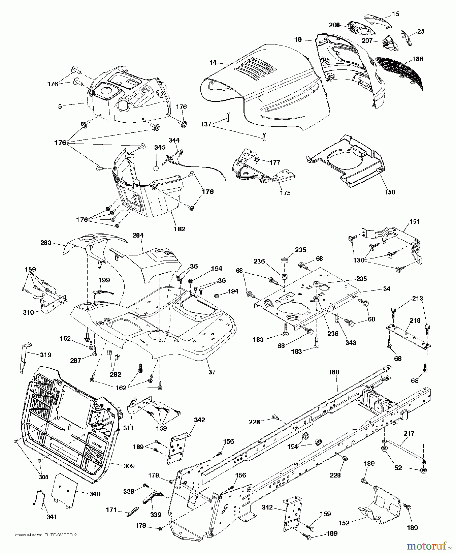  Jonsered Rasen  und Garten Traktoren LT2316 CMA2 (96051000600) - Jonsered Lawn & Garden Tractor (2011-03) CHASSIS ENCLOSURES