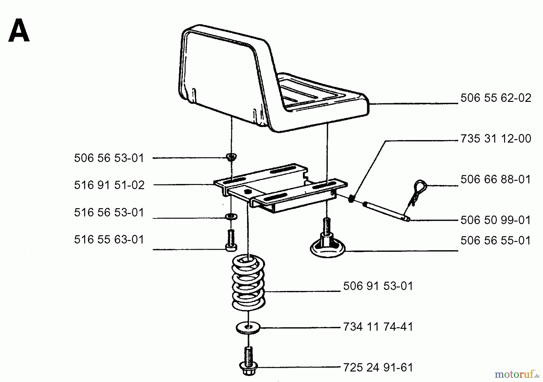  Jonsered Reitermäher FR13 (85CM) - Jonsered Rear-Engine Riding Mower (1997-01) SEAT