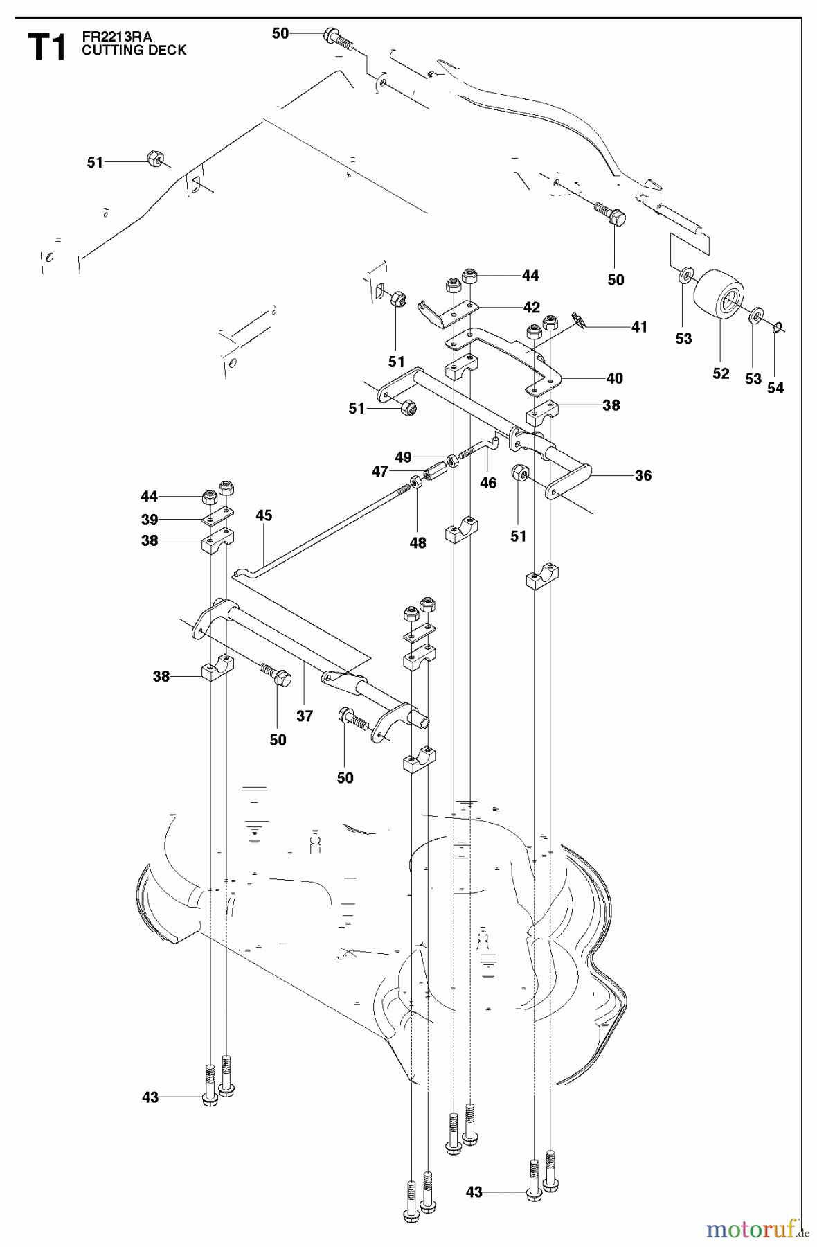  Jonsered Reitermäher FR2213 RA (966632001) - Jonsered Rear-Engine Riding Mower (2012) CUTTING EQUIPMENT #1