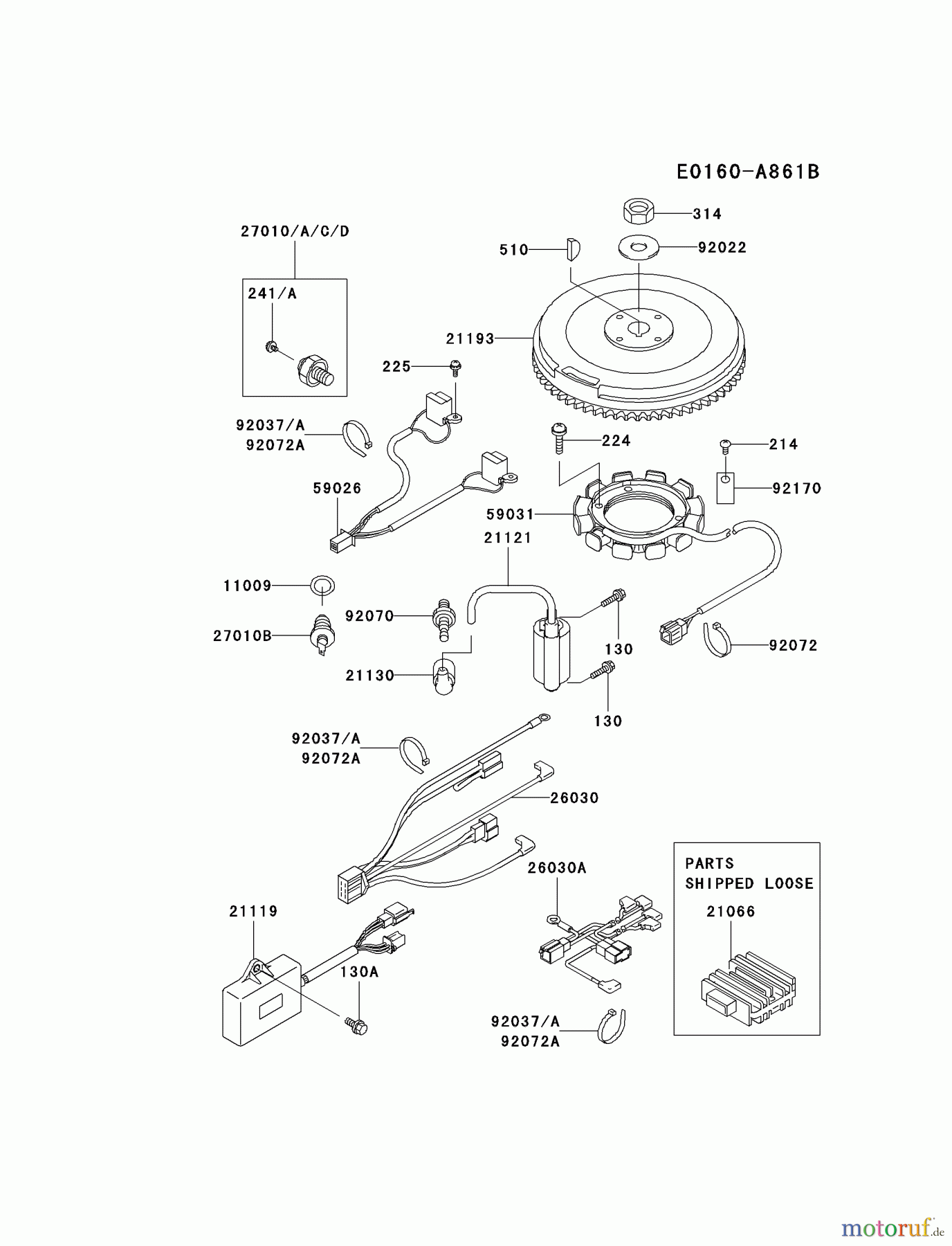 Kawasaki Motoren Motoren Vertikal FA210V - AS02 bis FH641V - DS24 FD501V-BS05 - Kawasaki FD501V 4-Stroke Engine ELECTRIC-EQUIPMENT