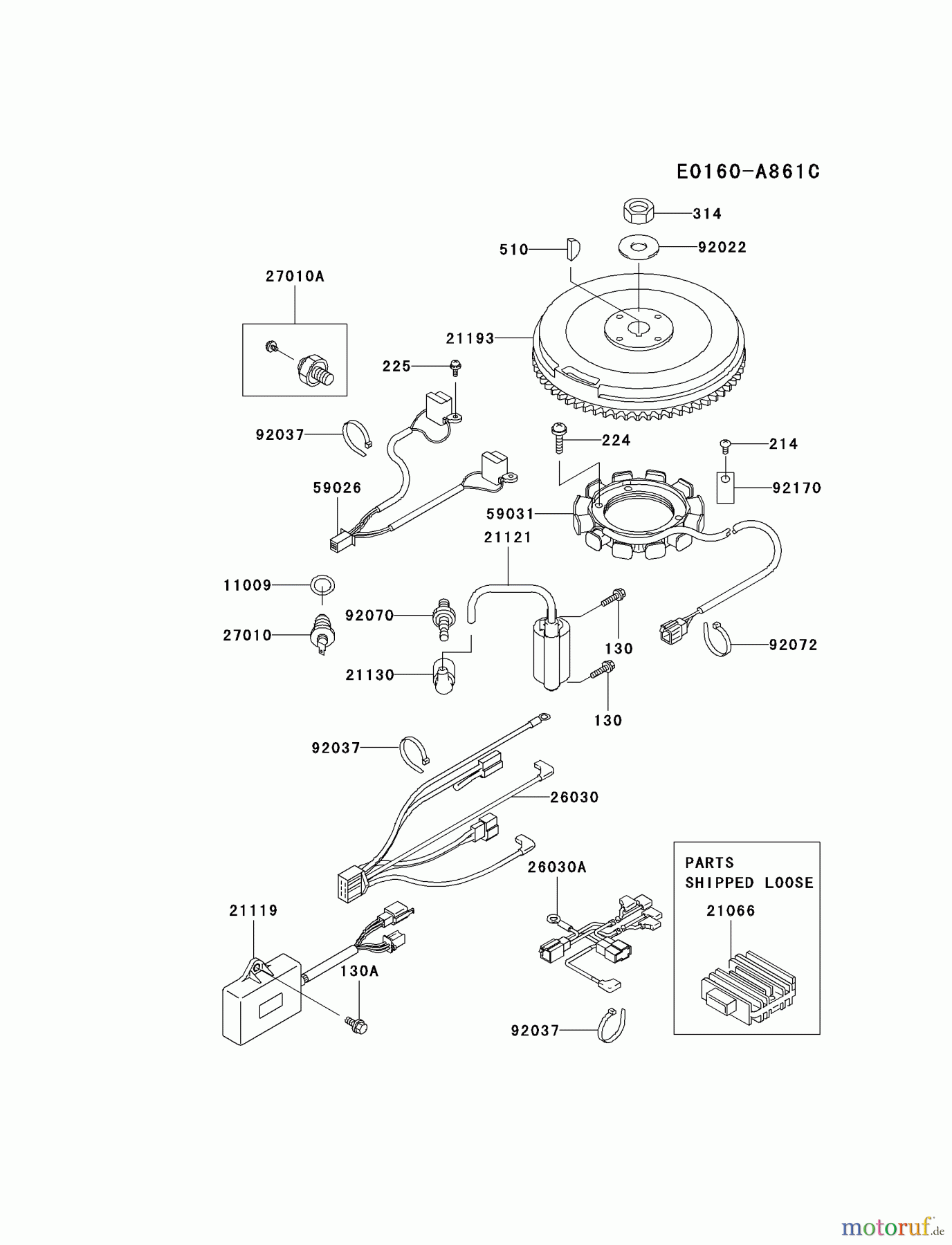 Kawasaki Motoren Motoren Vertikal FA210V - AS02 bis FH641V - DS24 FD501V-ES05 - Kawasaki FD501V 4-Stroke Engine ELECTRIC-EQUIPMENT