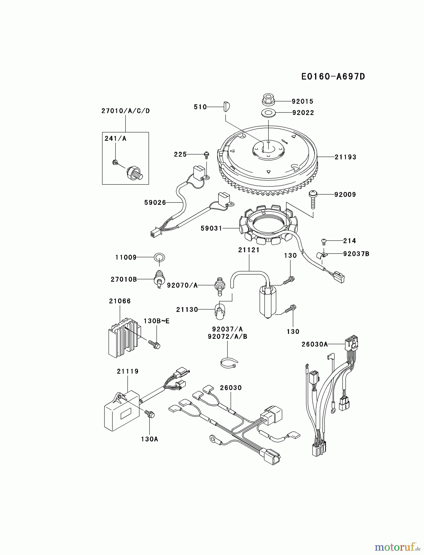Kawasaki Motoren Motoren Vertikal FA210V - AS02 bis FH641V - DS24 FD590V-BS09 - Kawasaki FD590V 4-Stroke Engine ELECTRIC-EQUIPMENT