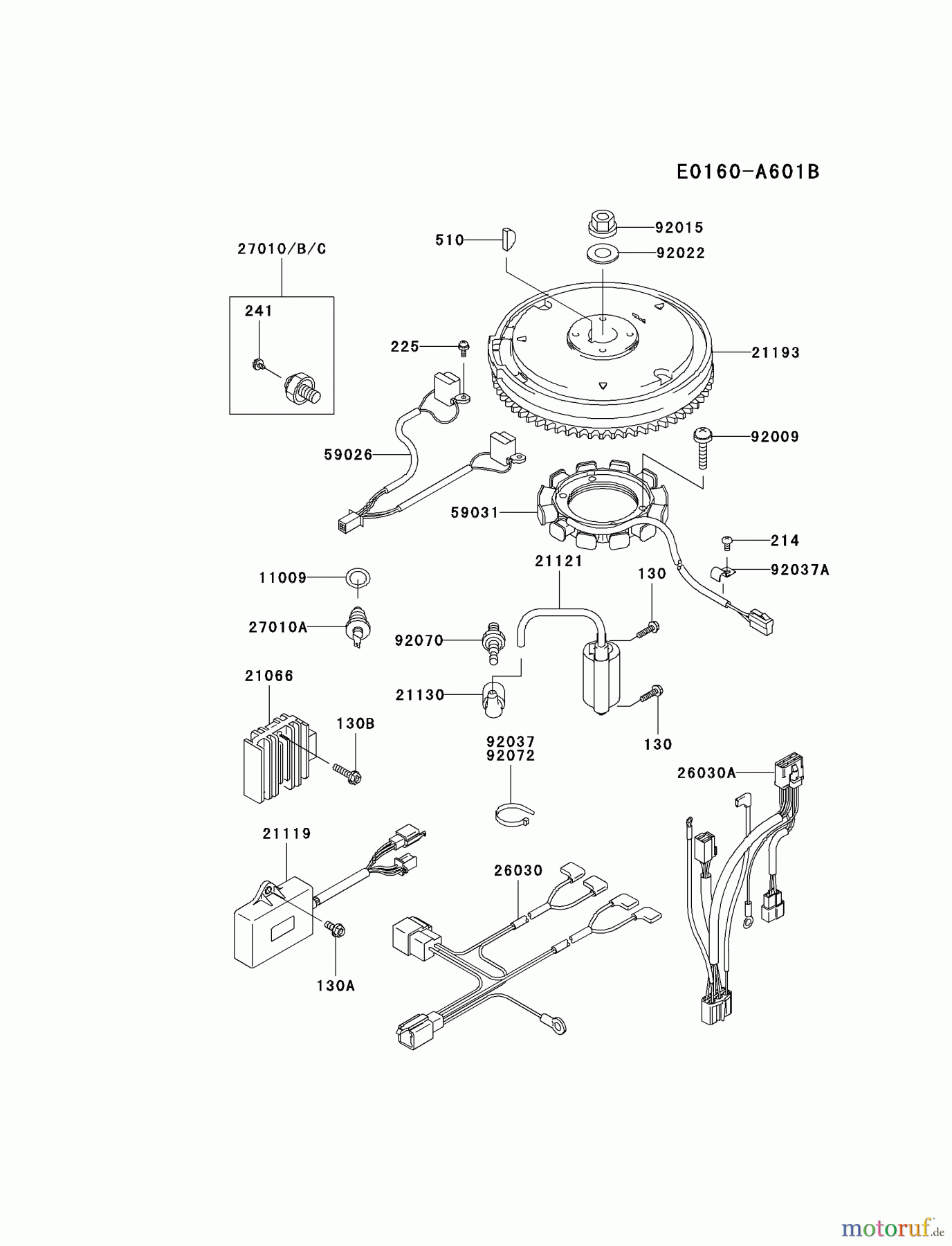 Kawasaki Motoren Motoren Vertikal FA210V - AS02 bis FH641V - DS24 FD611V-CS00 - Kawasaki FD611V 4-Stroke Engine ELECTRIC-EQUIPMENT