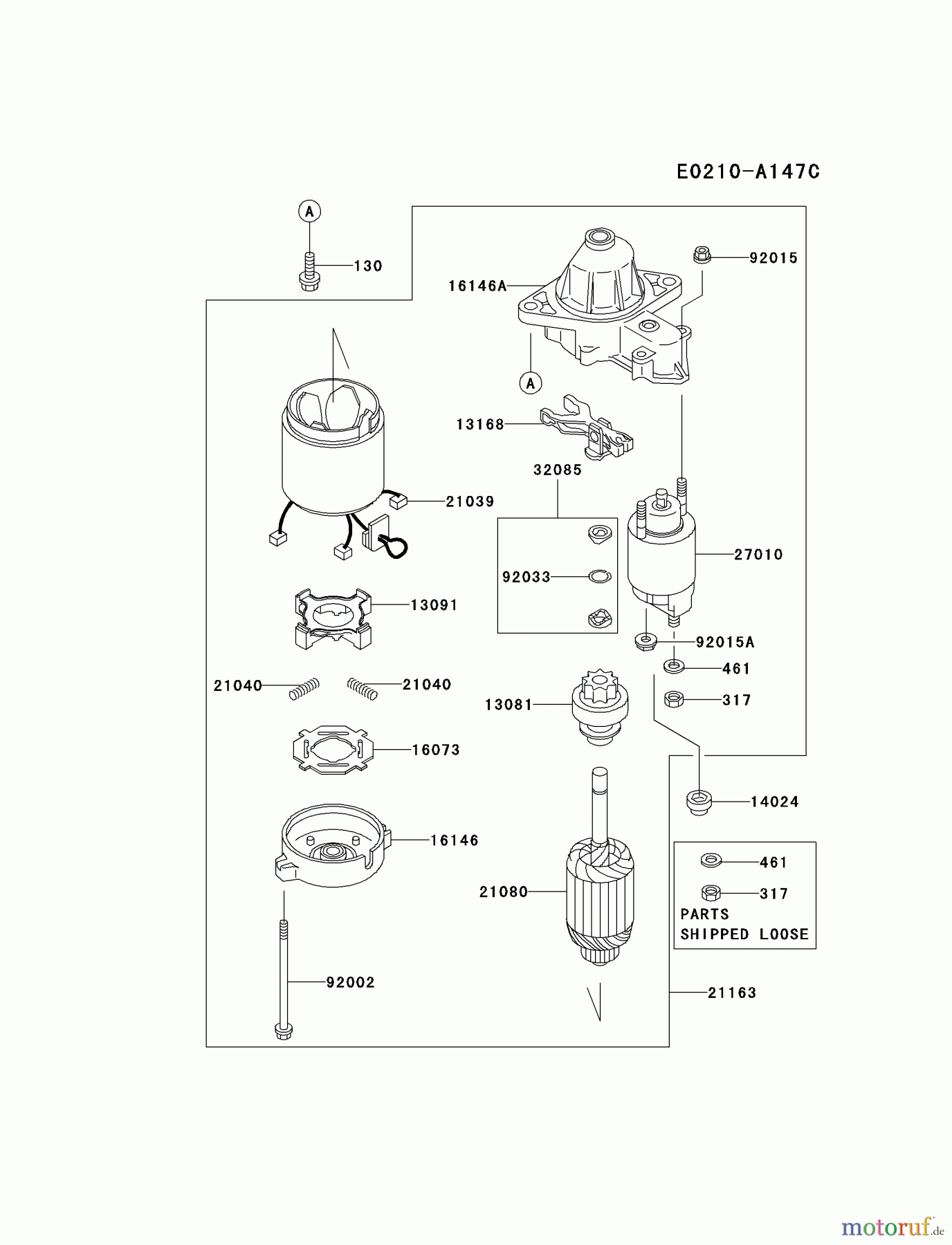 Kawasaki Motoren Motoren Vertikal FA210V - AS02 bis FH641V - DS24 FD590V-CS09 - Kawasaki FD590V 4-Stroke Engine STARTER