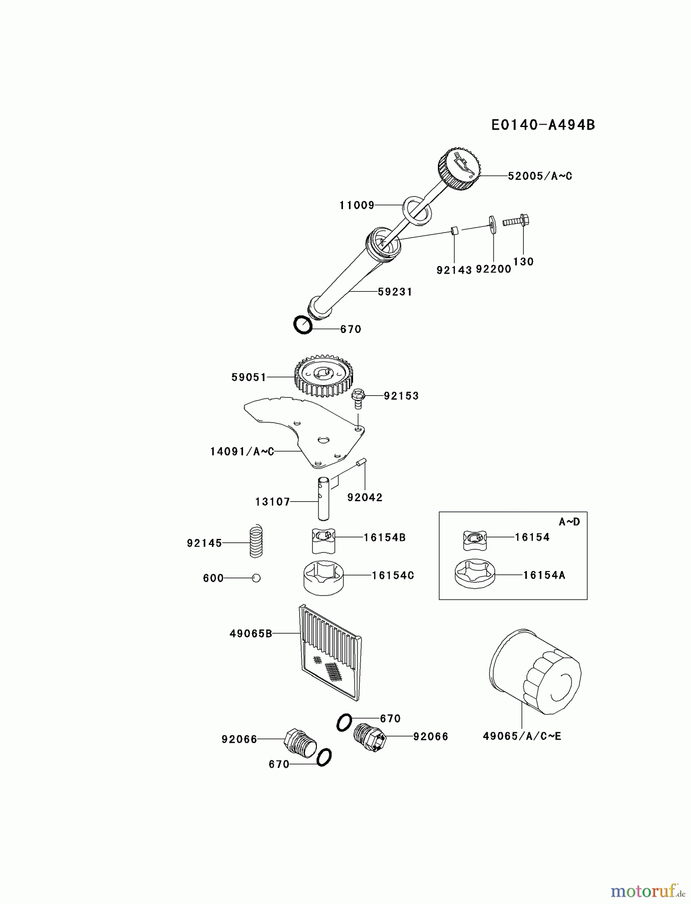 Kawasaki Motoren Motoren Vertikal FA210V - AS02 bis FH641V - DS24 FD731V-DS00 - Kawasaki FD731V 4-Stroke Engine LUBRICATION-EQUIPMENT