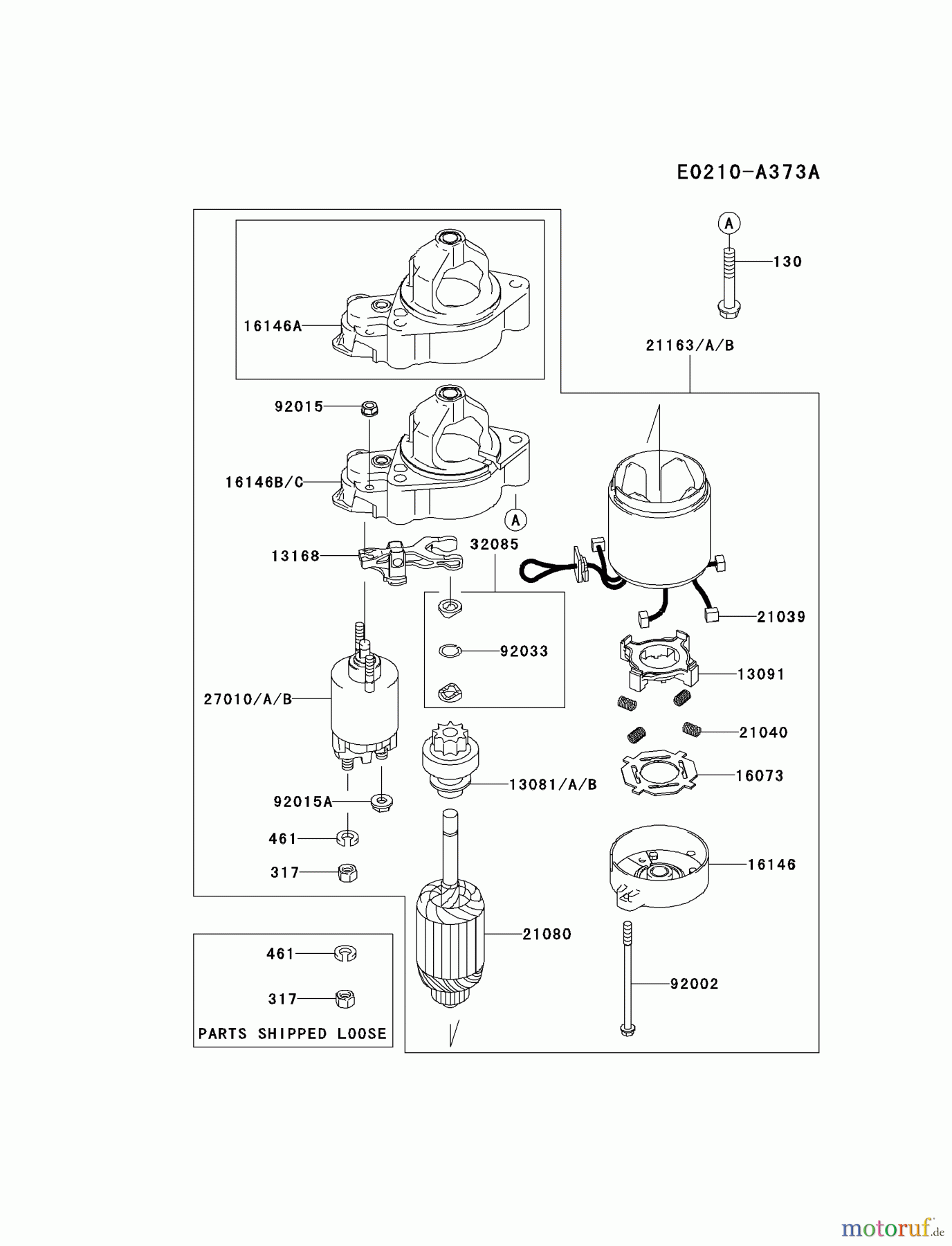 Kawasaki Motoren Motoren Vertikal FA210V - AS02 bis FH641V - DS24 FD731V-AS00 - Kawasaki FD731V 4-Stroke Engine STARTER