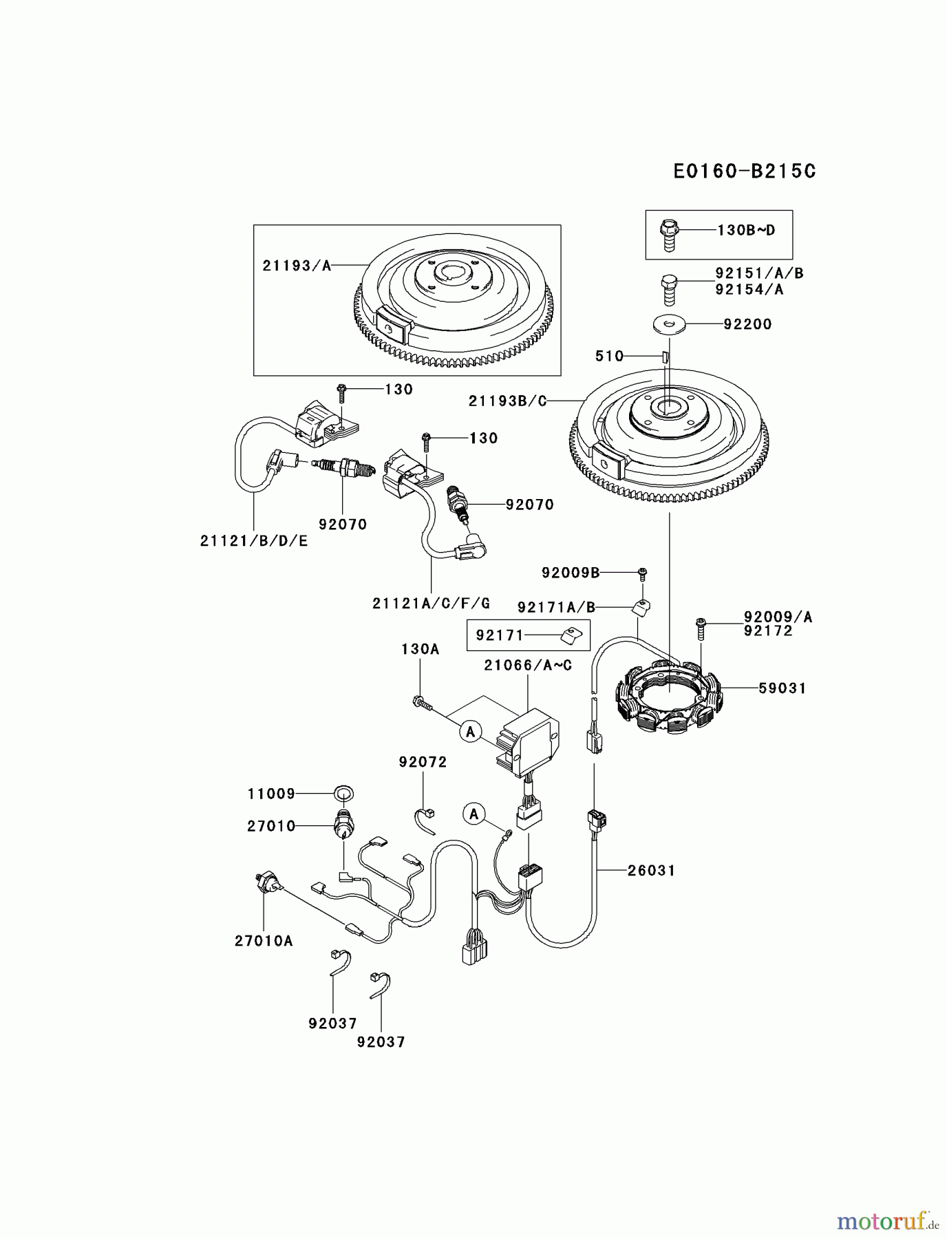 Kawasaki Motoren Motoren Vertikal FA210V - AS02 bis FH641V - DS24 FD731V-ES01 - Kawasaki FD731V 4-Stroke Engine ELECTRIC-EQUIPMENT #1