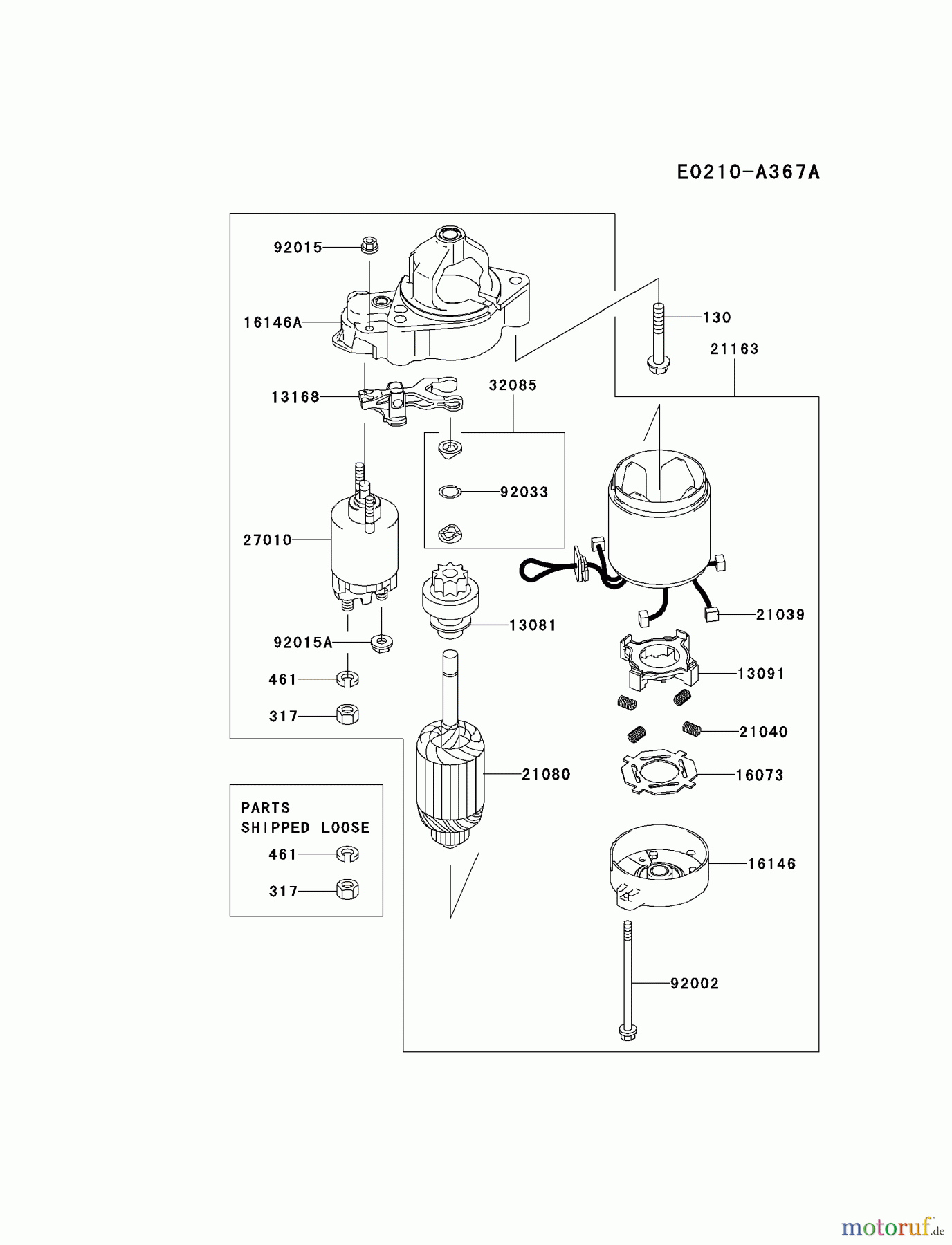 Kawasaki Motoren Motoren Vertikal FA210V - AS02 bis FH641V - DS24 FD731V-CS05 - Kawasaki FD731V 4-Stroke Engine STARTER
