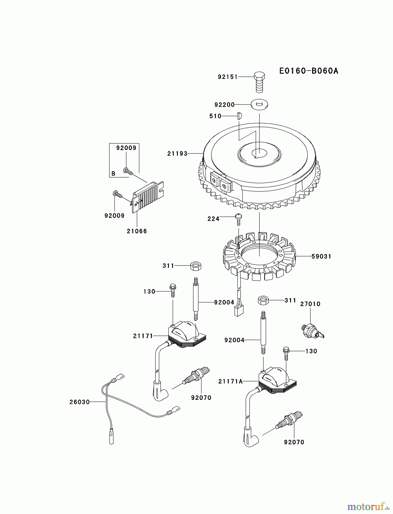  Kawasaki Motoren Motoren Vertikal FA210V - AS02 bis FH641V - DS24 FH381V-BS11 - Kawasaki FH381V 4-Stroke Engine ELECTRIC-EQUIPMENT