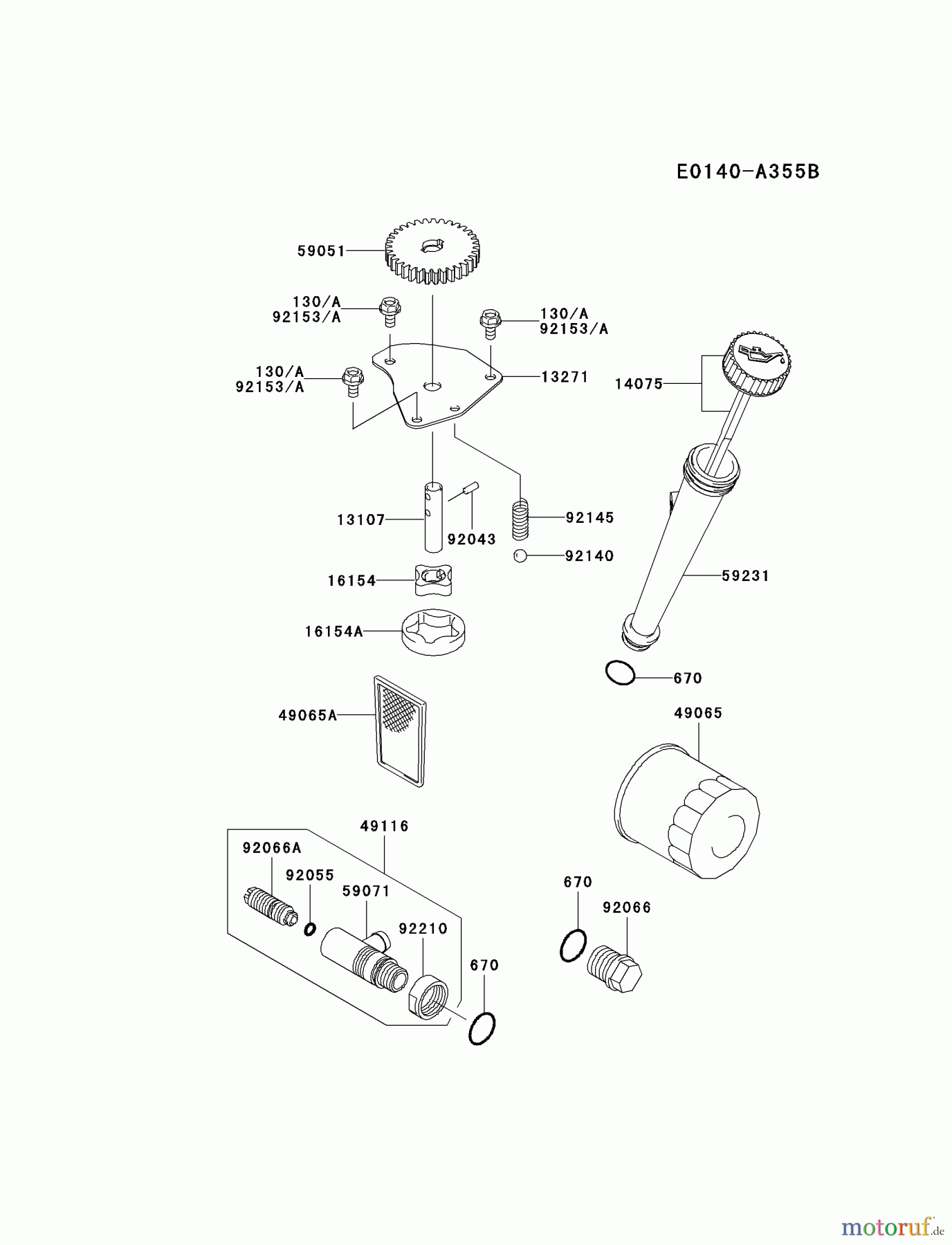 Kawasaki Motoren Motoren Vertikal FA210V - AS02 bis FH641V - DS24 FH381V-AS28 - Kawasaki FH381V 4-Stroke Engine LUBRICATION-EQUIPMENT