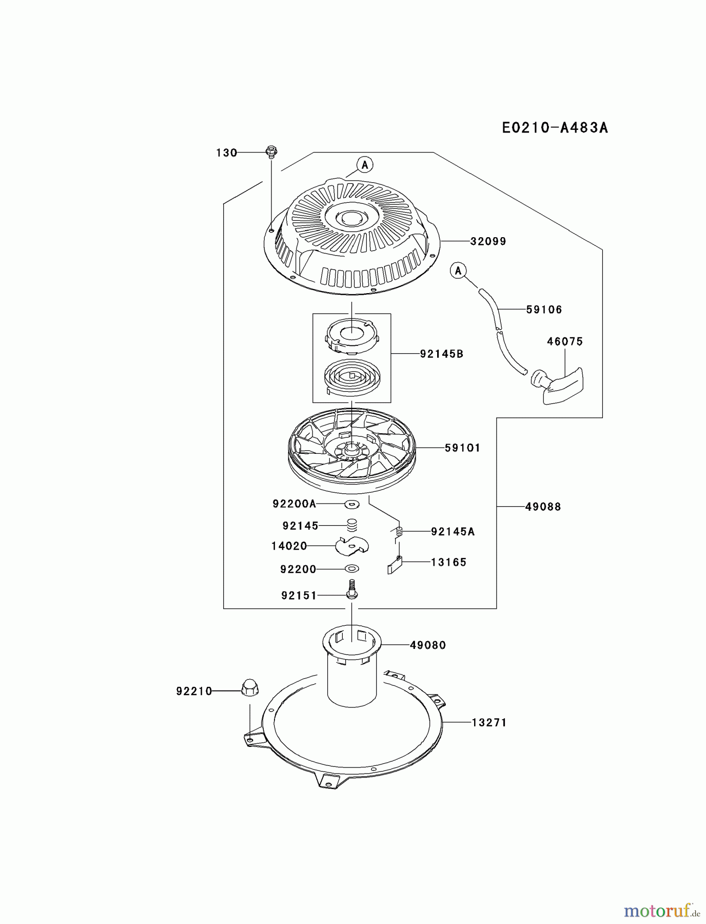 Kawasaki Motoren Motoren Vertikal FA210V - AS02 bis FH641V - DS24 FH381V-CS12 - Kawasaki FH381V 4-Stroke Engine STARTER