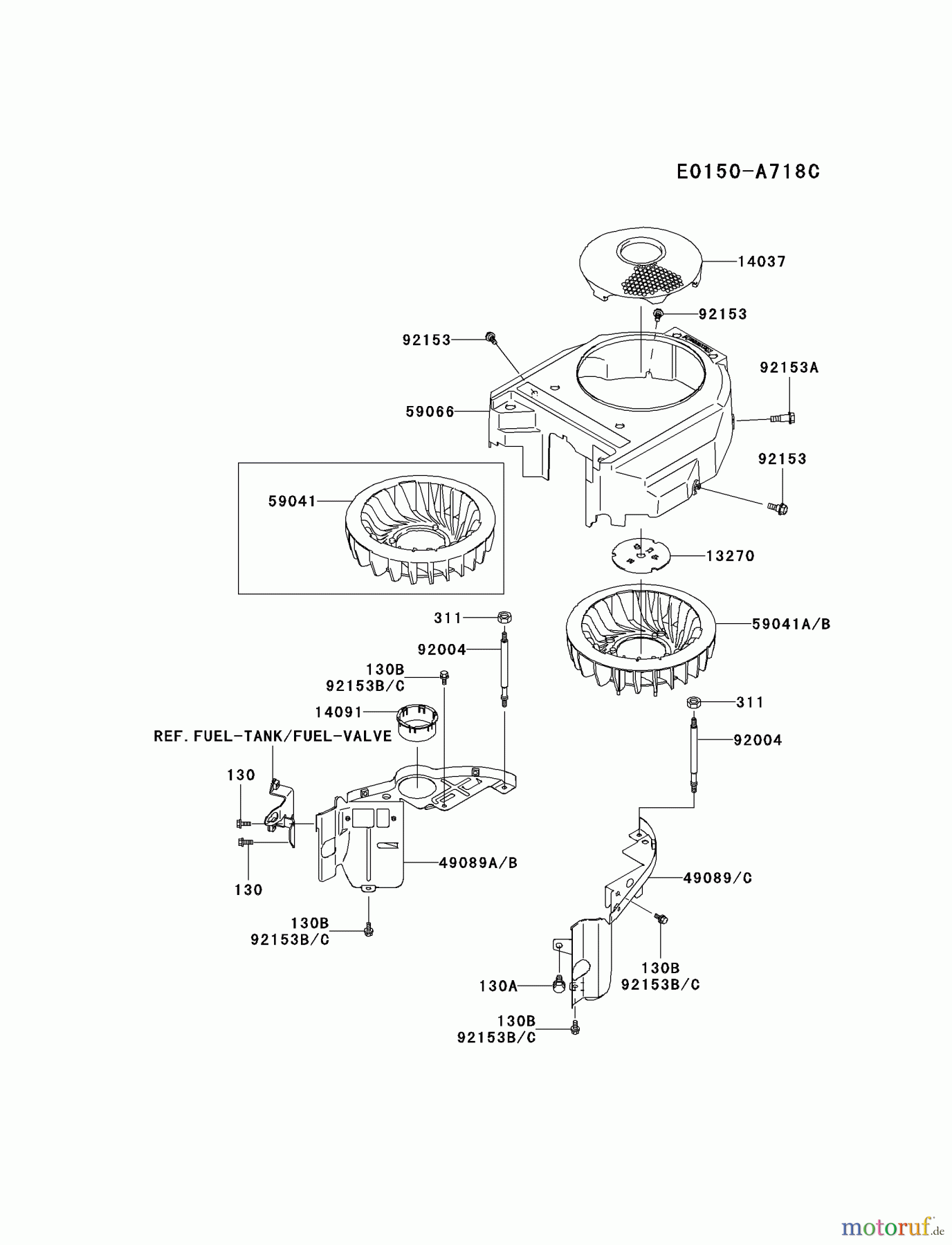 Kawasaki Motoren Motoren Vertikal FA210V - AS02 bis FH641V - DS24 FH381V-CS21 - Kawasaki FH381V 4-Stroke Engine COOLING-EQUIPMENT