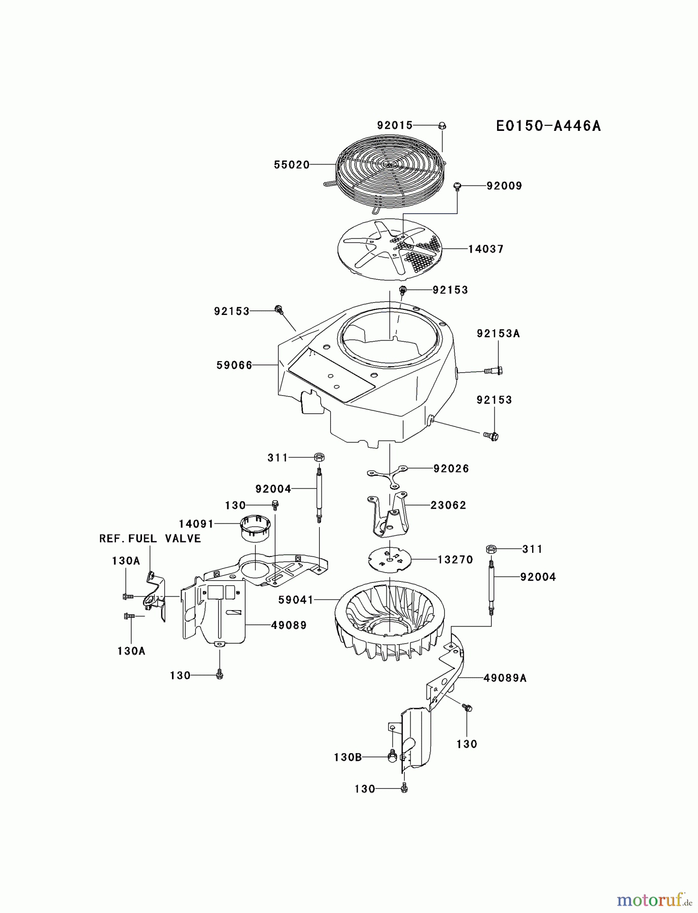 Kawasaki Motoren Motoren Vertikal FA210V - AS02 bis FH641V - DS24 FH430V-AS01 - Kawasaki FH430V 4-Stroke Engine COOLING-EQUIPMENT