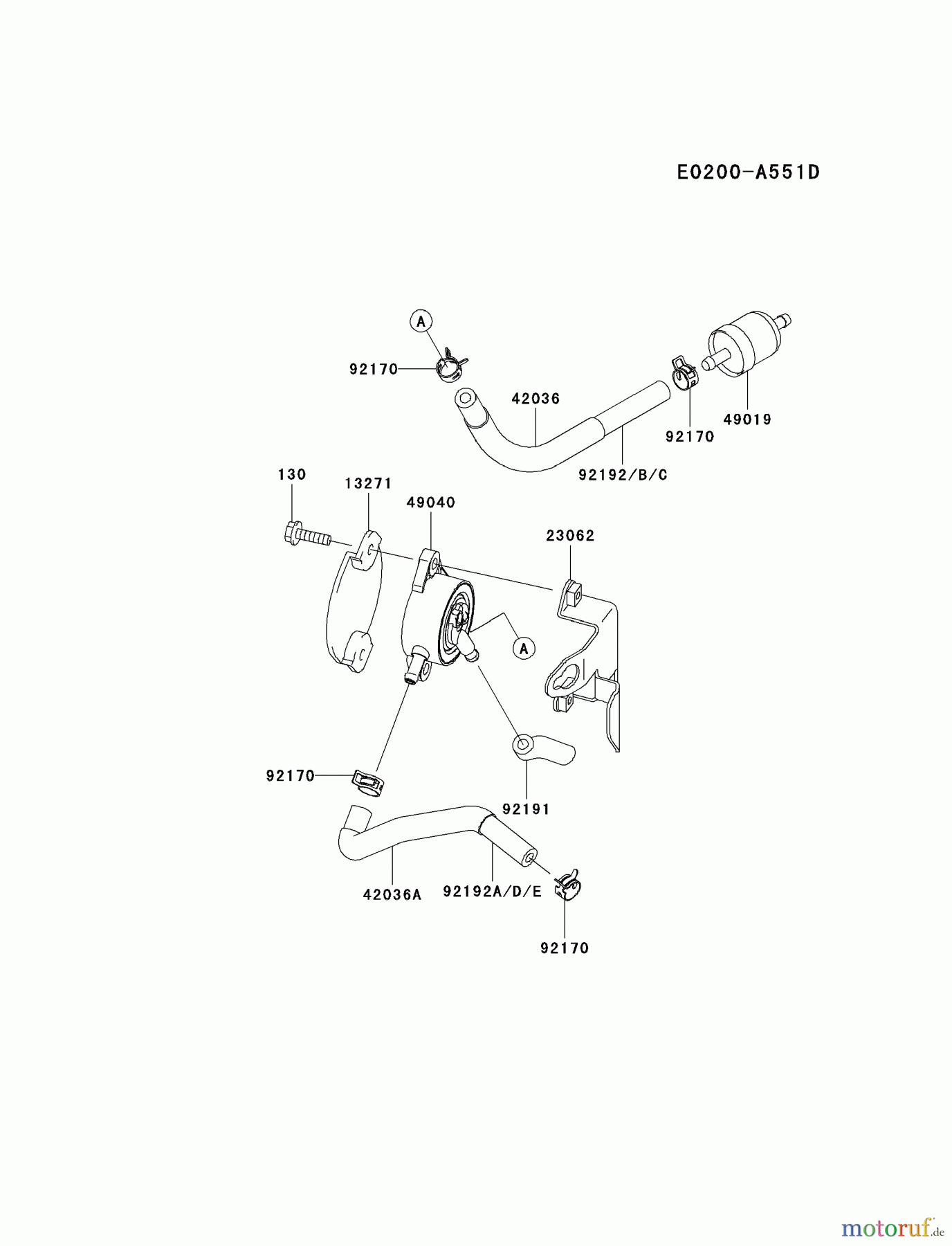 Kawasaki Motoren Motoren Vertikal FA210V - AS02 bis FH641V - DS24 FH430V-BS38 - Kawasaki FH430V 4-Stroke Engine FUEL-TANK/FUEL-VALVE