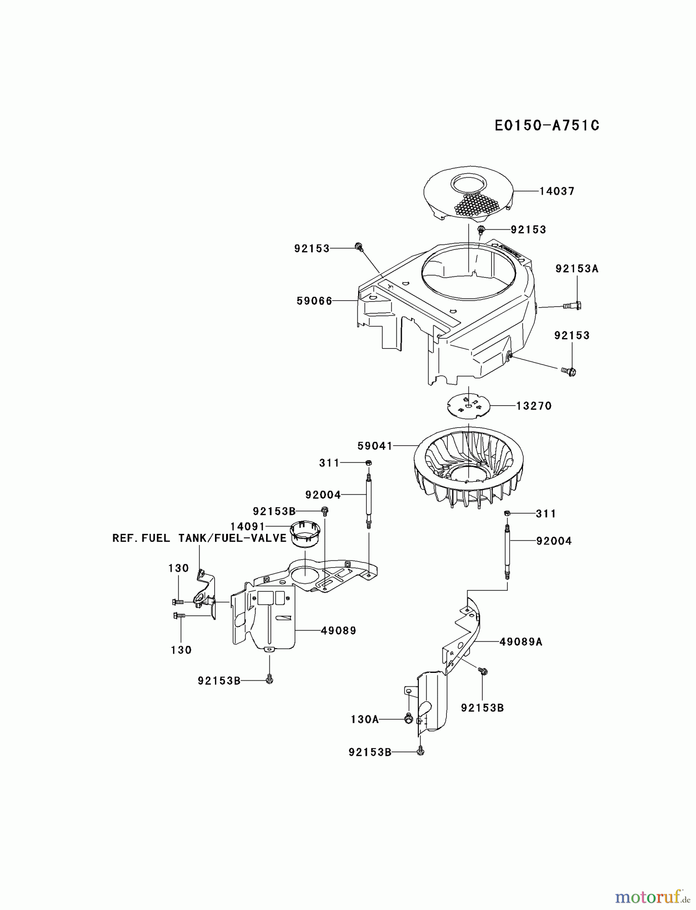 Kawasaki Motoren Motoren Vertikal FA210V - AS02 bis FH641V - DS24 FH430V-DS21 - Kawasaki FH430V 4-Stroke Engine COOLING-EQUIPMENT