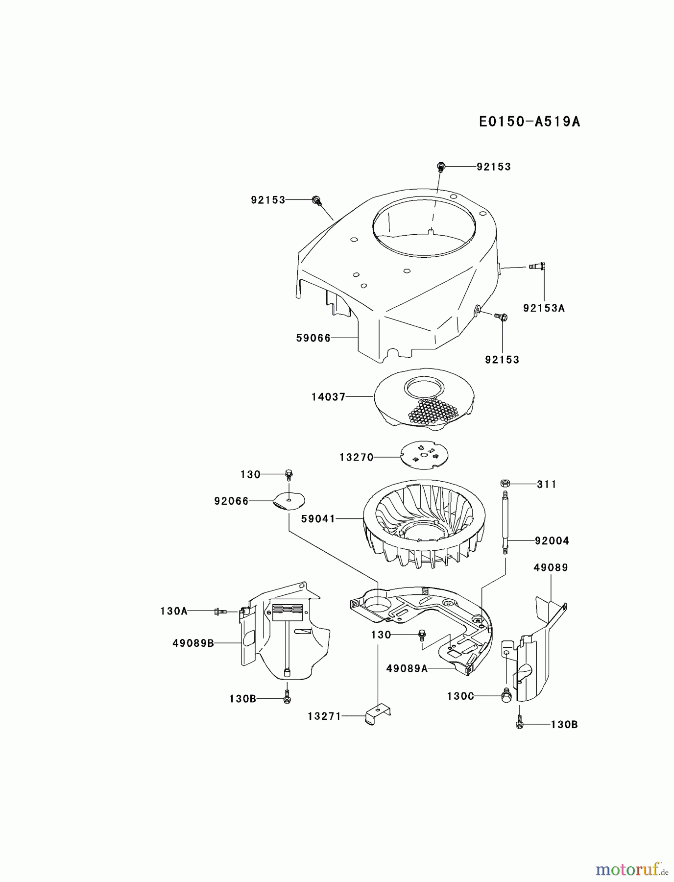 Kawasaki Motoren Motoren Vertikal FA210V - AS02 bis FH641V - DS24 FH451V-AS11 - Kawasaki FH451V 4-Stroke Engine COOLING-EQUIPMENT