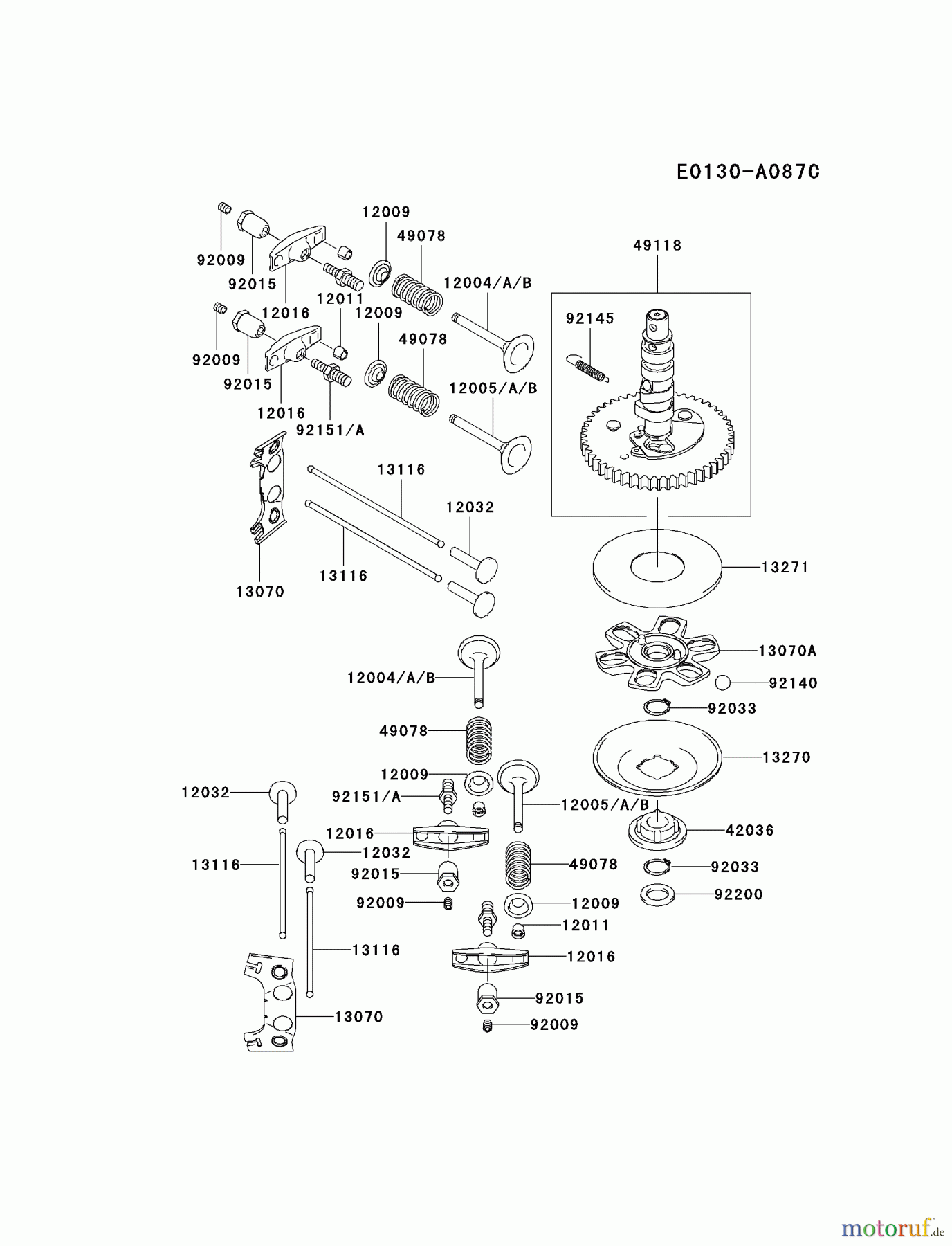 Kawasaki Motoren Motoren Vertikal FA210V - AS02 bis FH641V - DS24 FH451V-BS04 - Kawasaki FH451V 4-Stroke Engine VALVE/CAMSHAFT