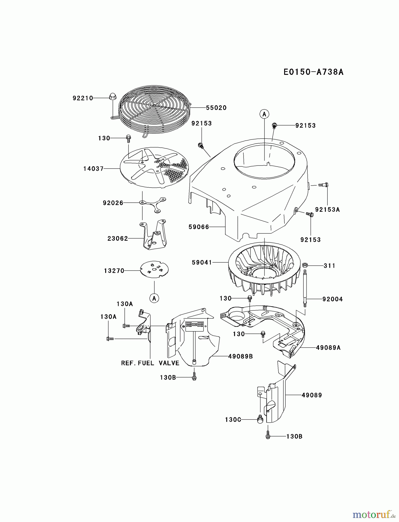 Kawasaki Motoren Motoren Vertikal FA210V - AS02 bis FH641V - DS24 FH451V-BS16 - Kawasaki FH451V 4-Stroke Engine COOLING-EQUIPMENT
