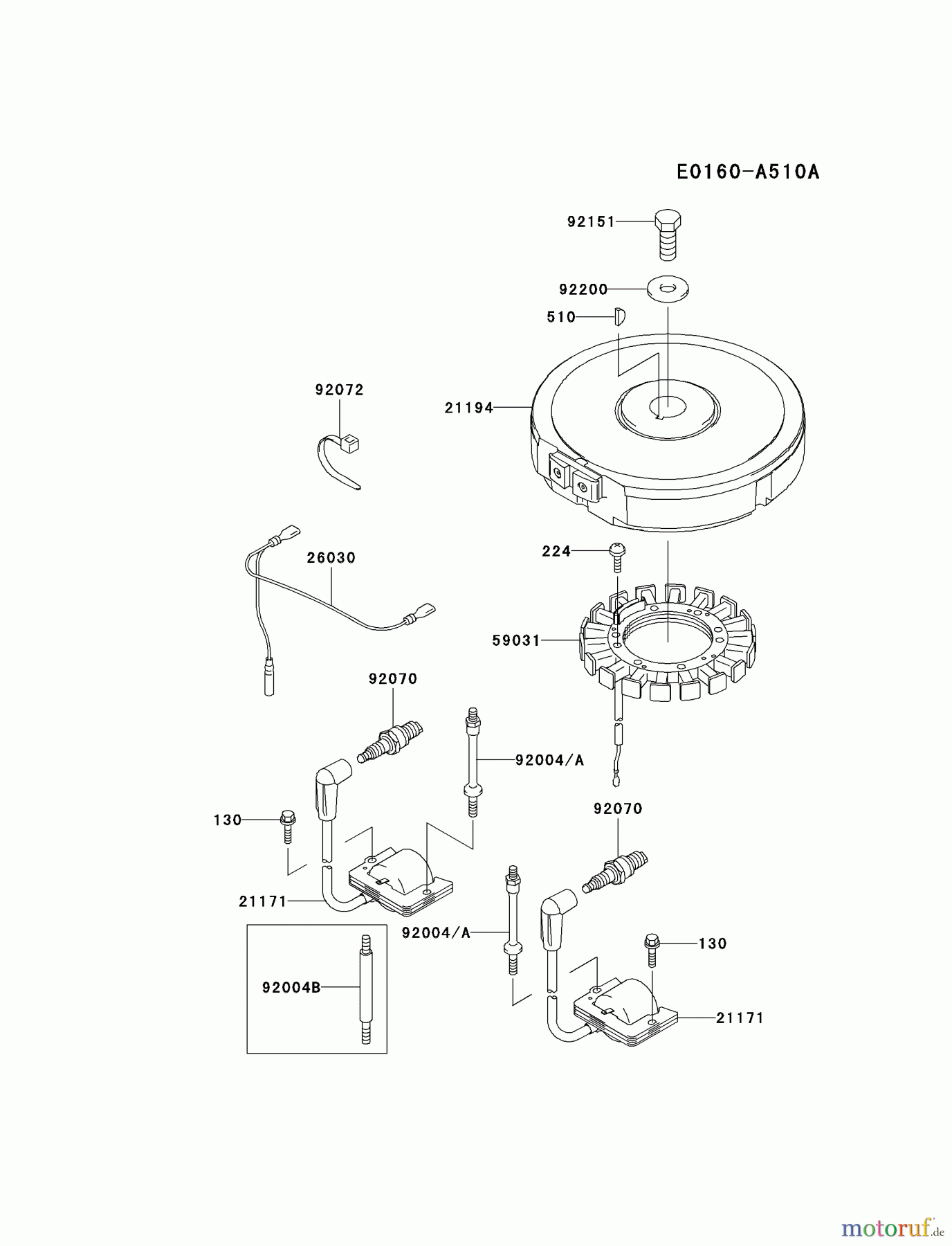  Kawasaki Motoren Motoren Vertikal FA210V - AS02 bis FH641V - DS24 FH500V-AS02 - Kawasaki FH500V 4-Stroke Engine ELECTRIC-EQUIPMENT