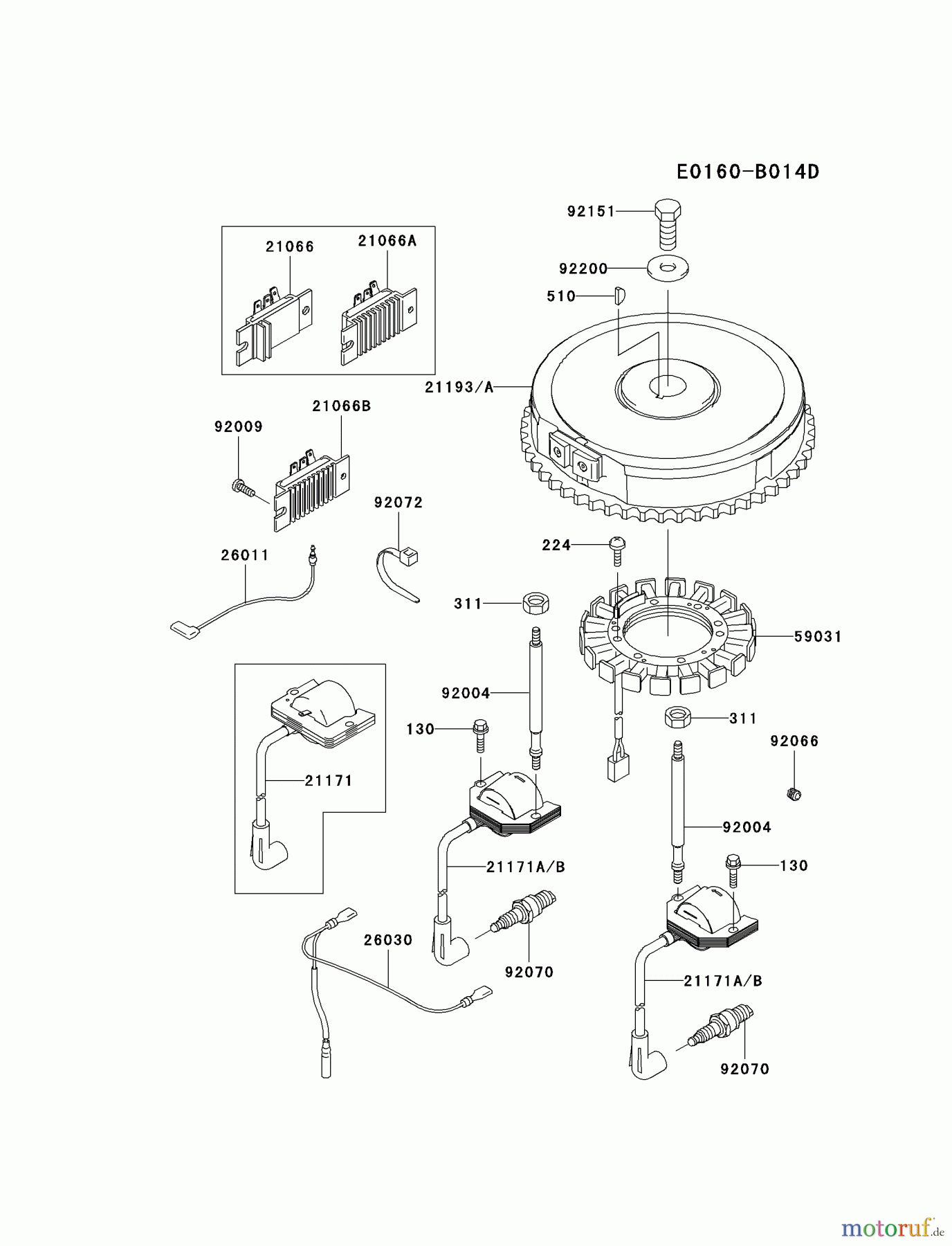 Kawasaki Motoren Motoren Vertikal FA210V - AS02 bis FH641V - DS24 FH500V-AS23 - Kawasaki FH500V 4-Stroke Engine ELECTRIC-EQUIPMENT