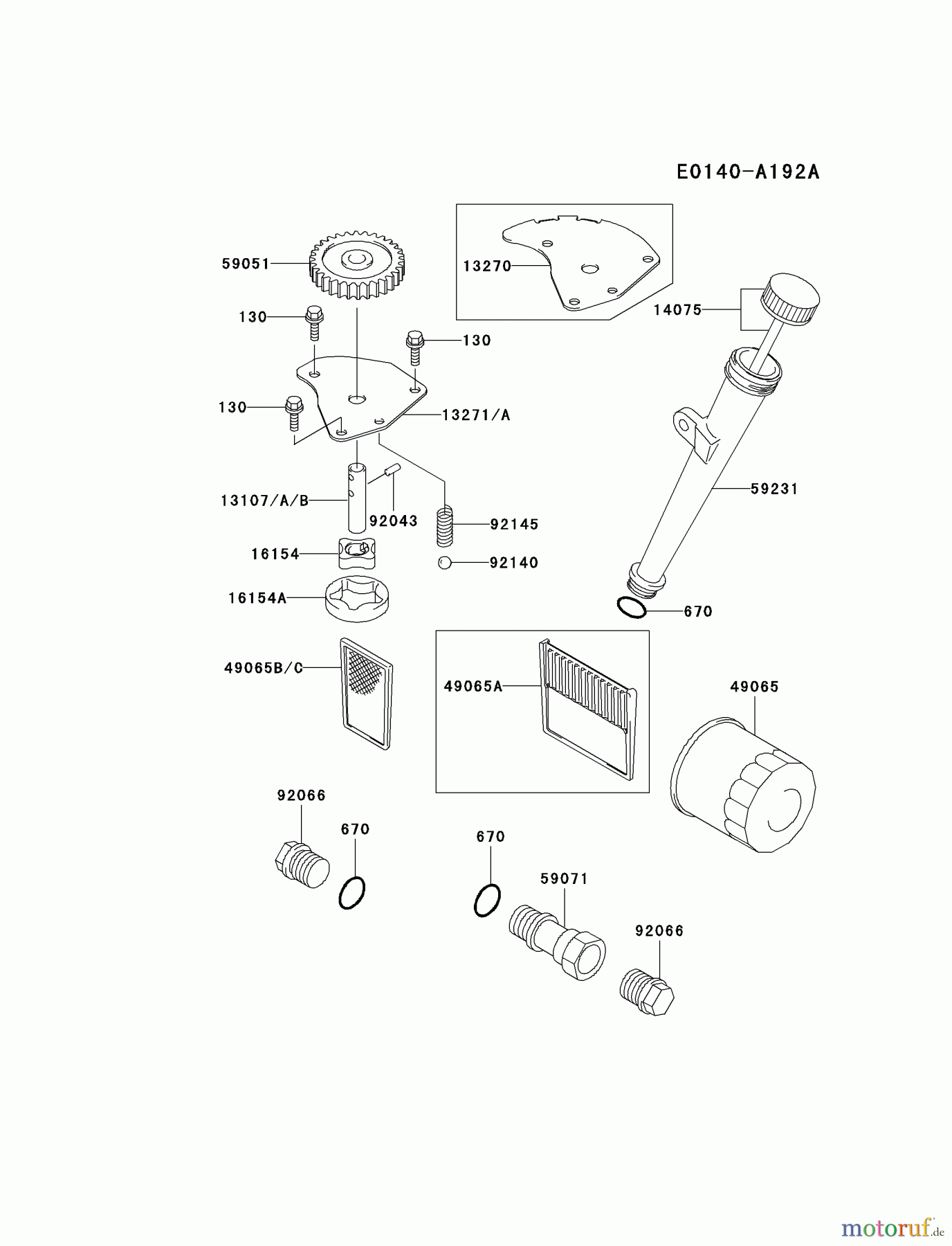 Kawasaki Motoren Motoren Vertikal FA210V - AS02 bis FH641V - DS24 FH500V-AS06 - Kawasaki FH500V 4-Stroke Engine LUBRICATION-EQUIPMENT