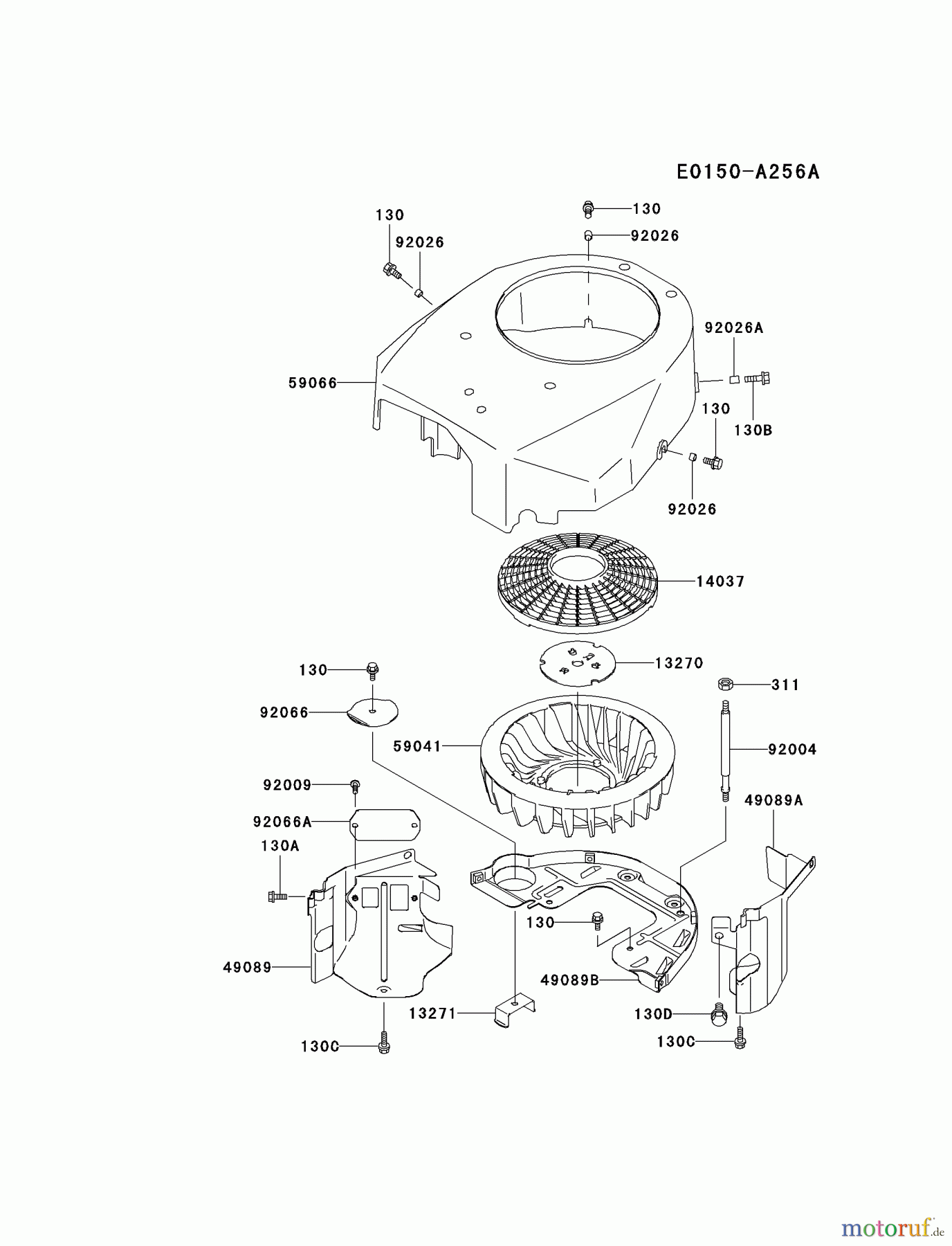 Kawasaki Motoren Motoren Vertikal FA210V - AS02 bis FH641V - DS24 FH500V-AS02 - Kawasaki FH500V 4-Stroke Engine COOLING-EQUIPMENT