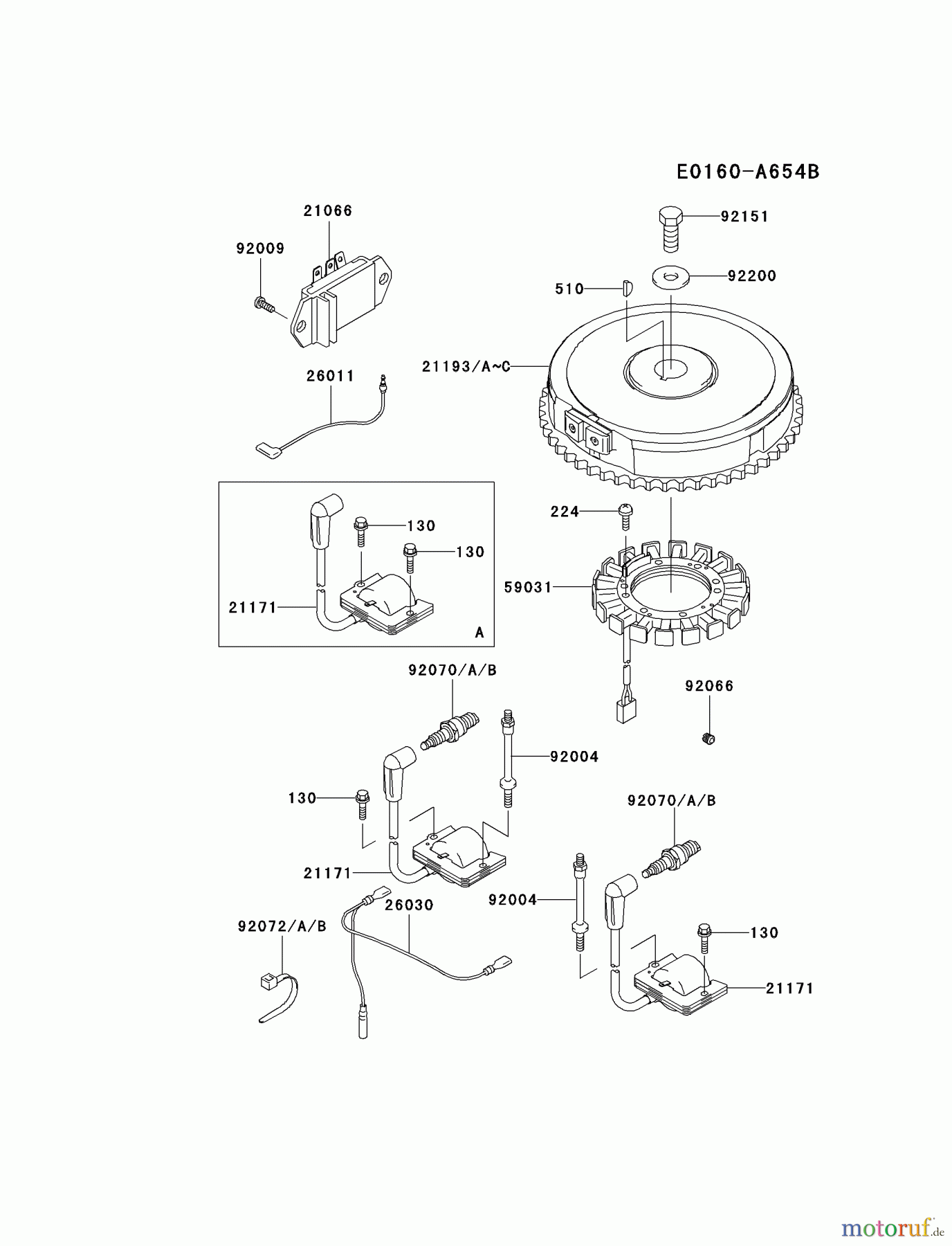 Kawasaki Motoren Motoren Vertikal FA210V - AS02 bis FH641V - DS24 FH500V-AS14 - Kawasaki FH500V 4-Stroke Engine ELECTRIC-EQUIPMENT