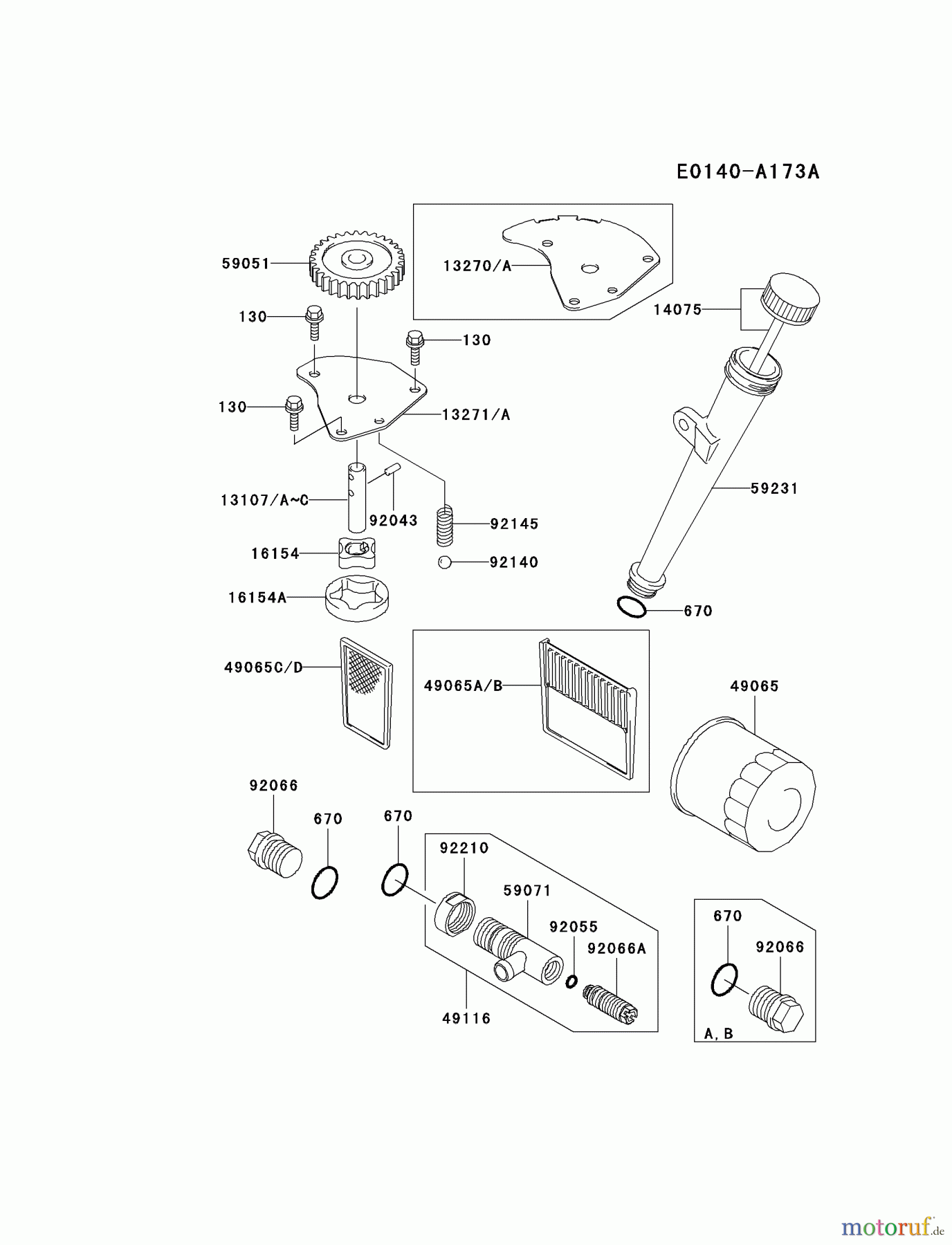 Kawasaki Motoren Motoren Vertikal FA210V - AS02 bis FH641V - DS24 FH500V-AS14 - Kawasaki FH500V 4-Stroke Engine LUBRICATION-EQUIPMENT