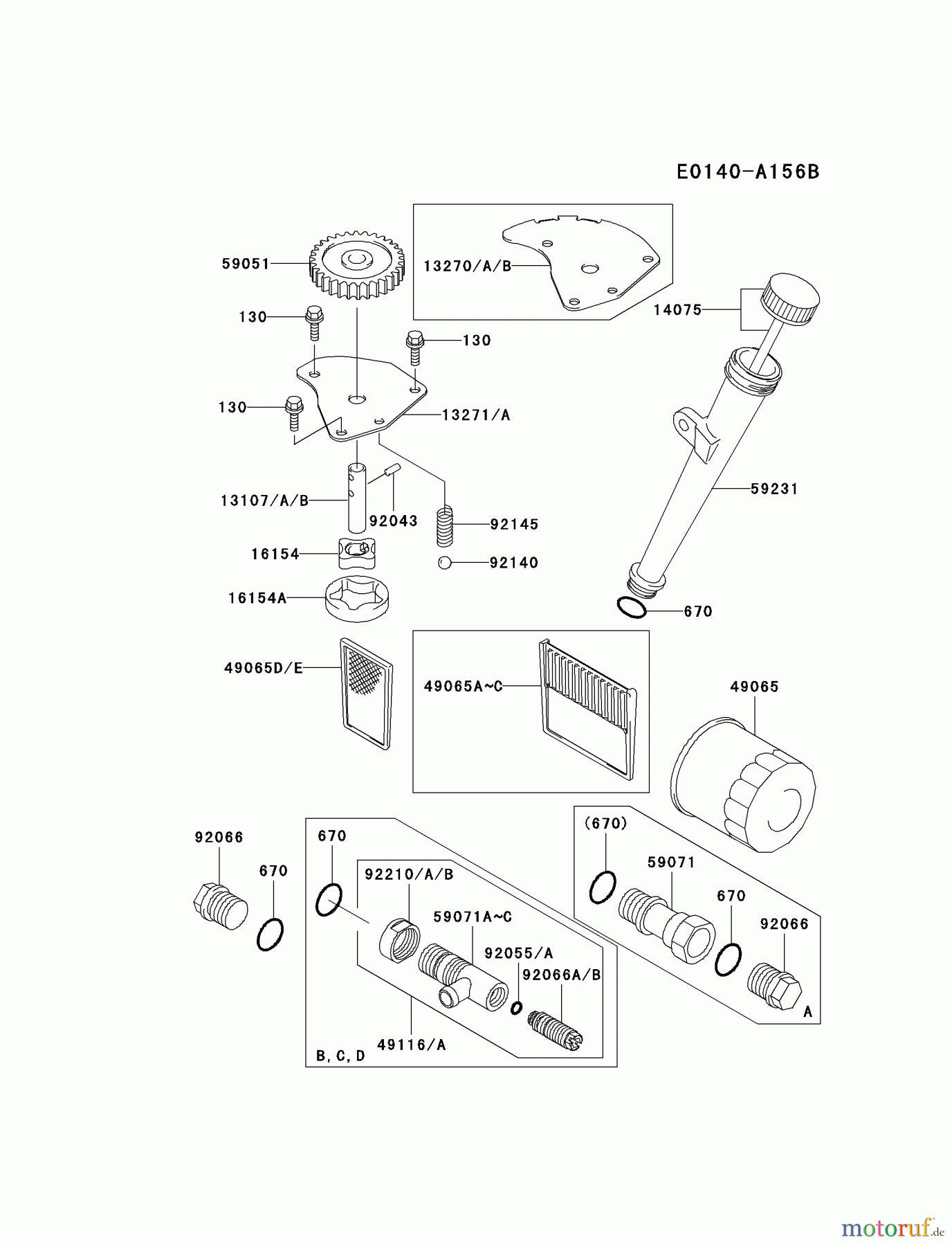 Kawasaki Motoren Motoren Vertikal FA210V - AS02 bis FH641V - DS24 FH500V-CS10 - Kawasaki FH500V 4-Stroke Engine LUBRICATION-EQUIPMENT