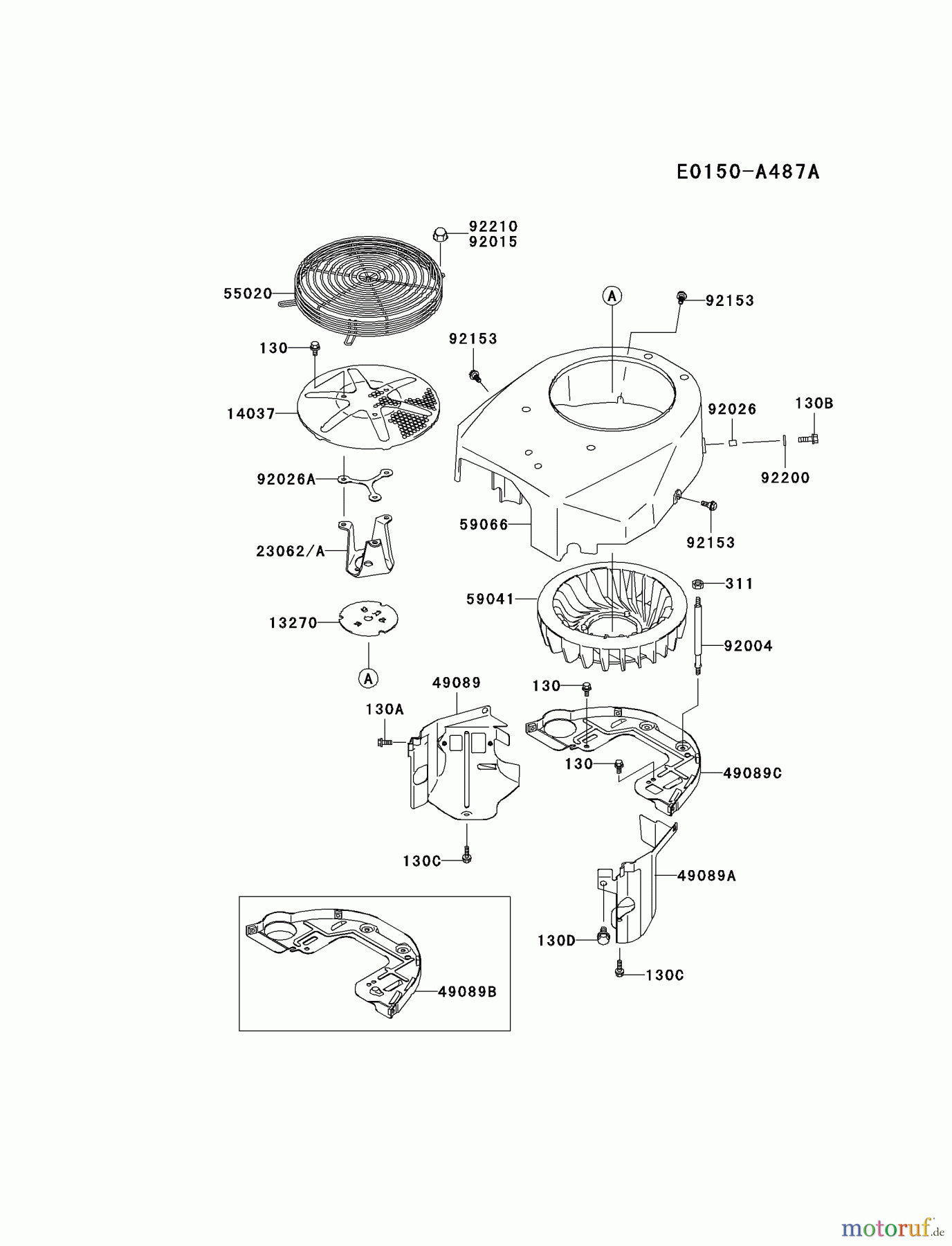 Kawasaki Motoren Motoren Vertikal FA210V - AS02 bis FH641V - DS24 FH500V-FS10 - Kawasaki FH500V 4-Stroke Engine COOLING-EQUIPMENT